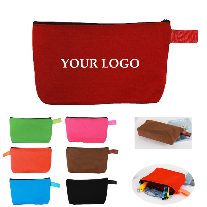 Customizable Canvas Solid Color Craft Pencil Bag Cosmetic 1