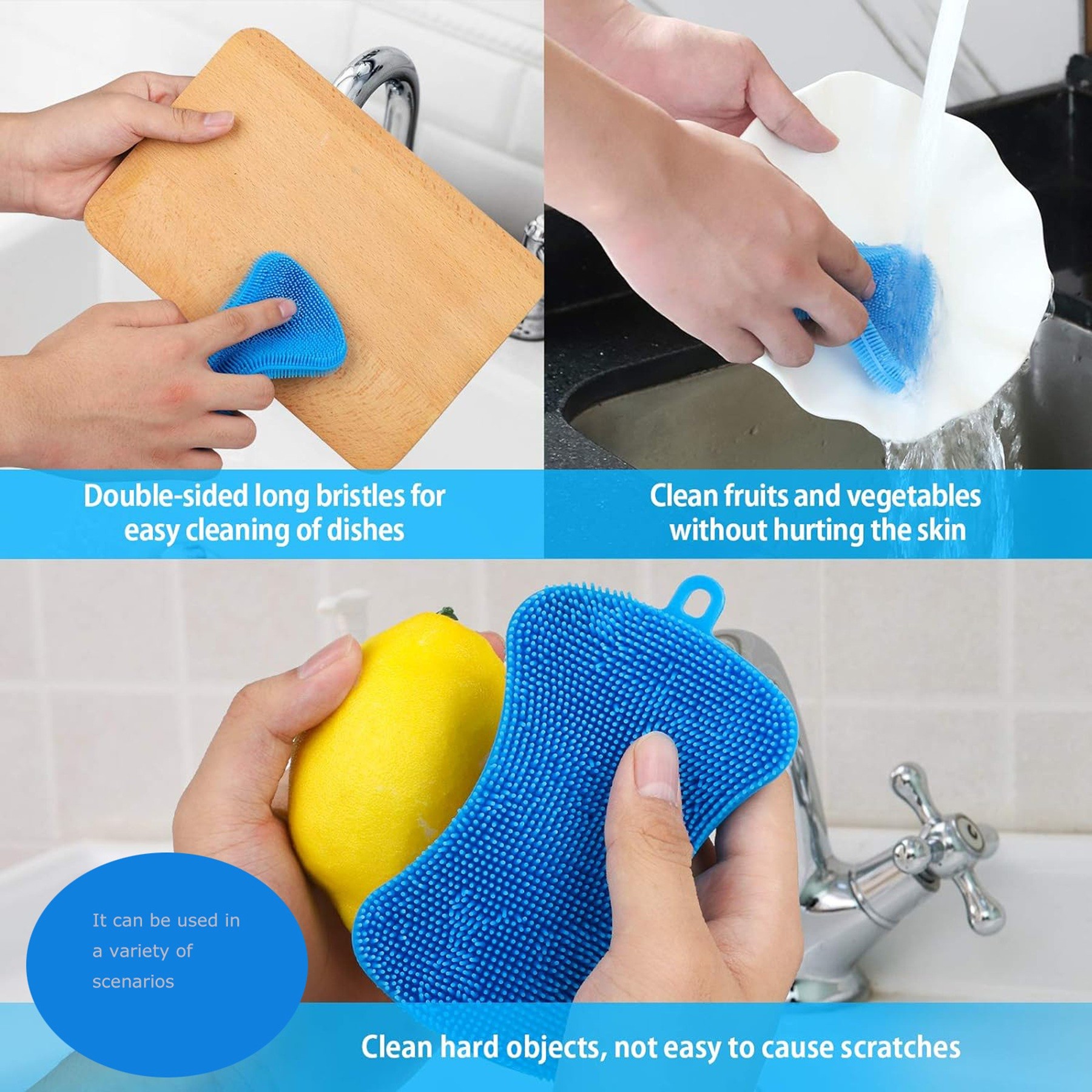 Silicone Sponge Dishwashing Brush 2