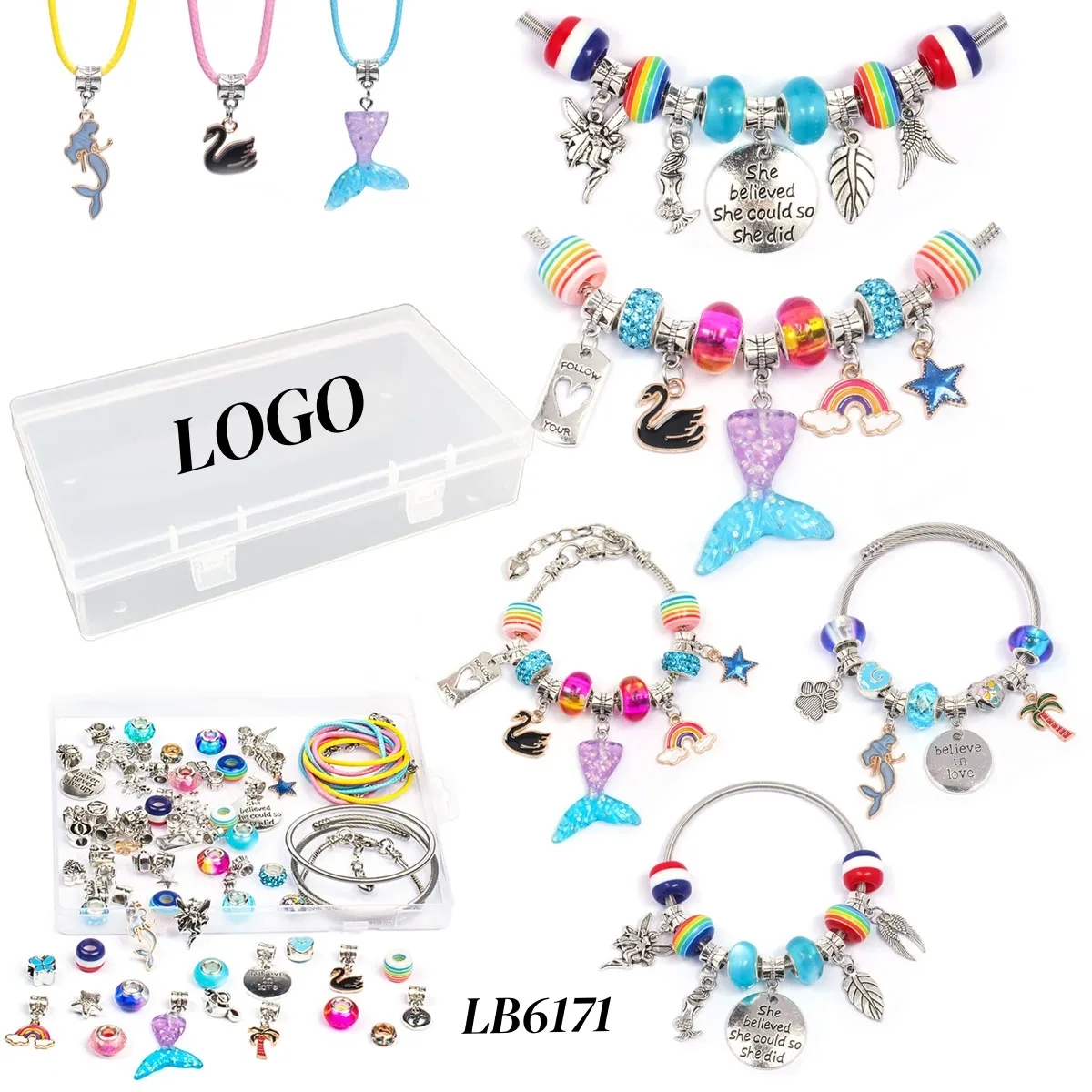 Charm Bracelet Making Kit Friendship Jewelry Set for Girls 3