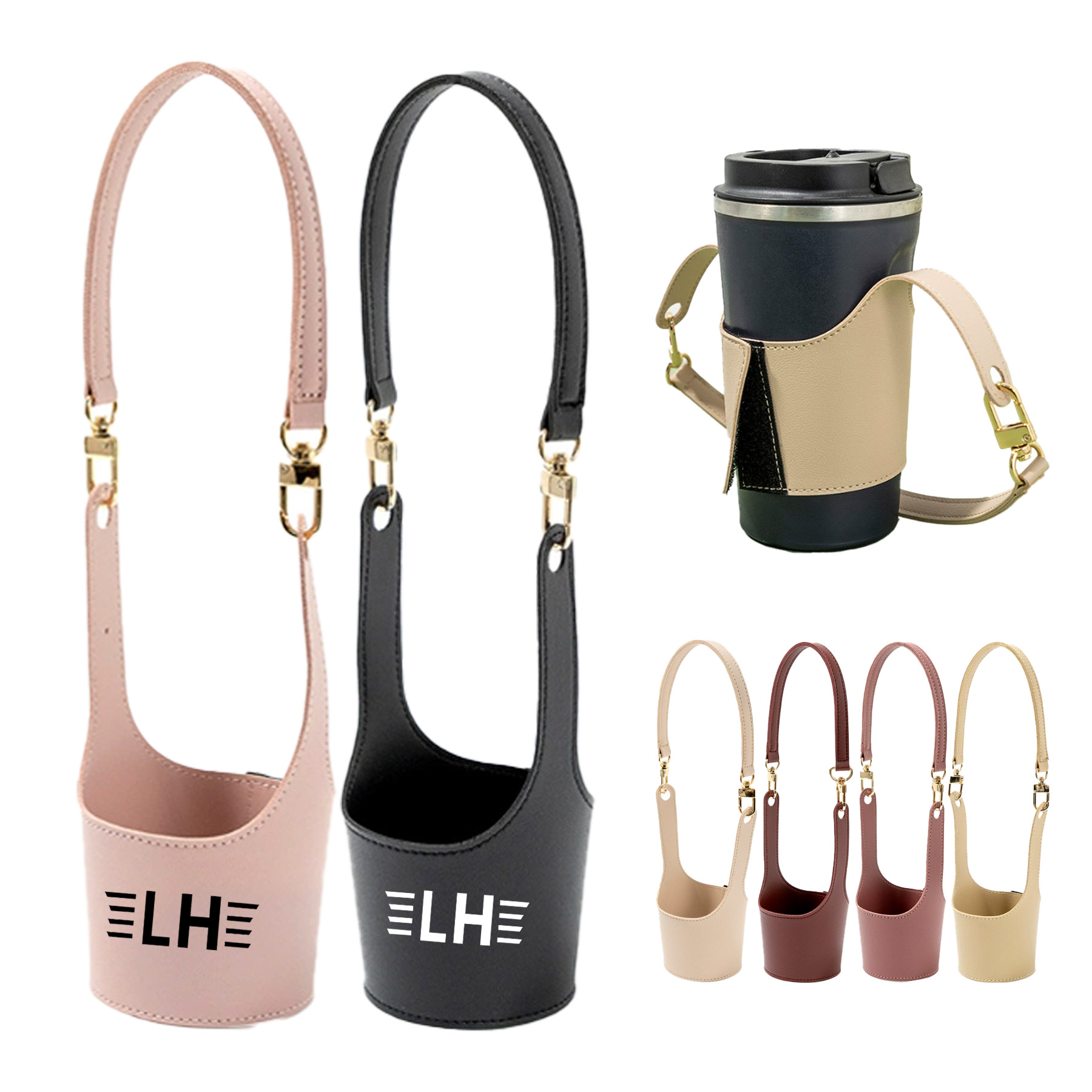 Handheld Leather Cup Holder 2