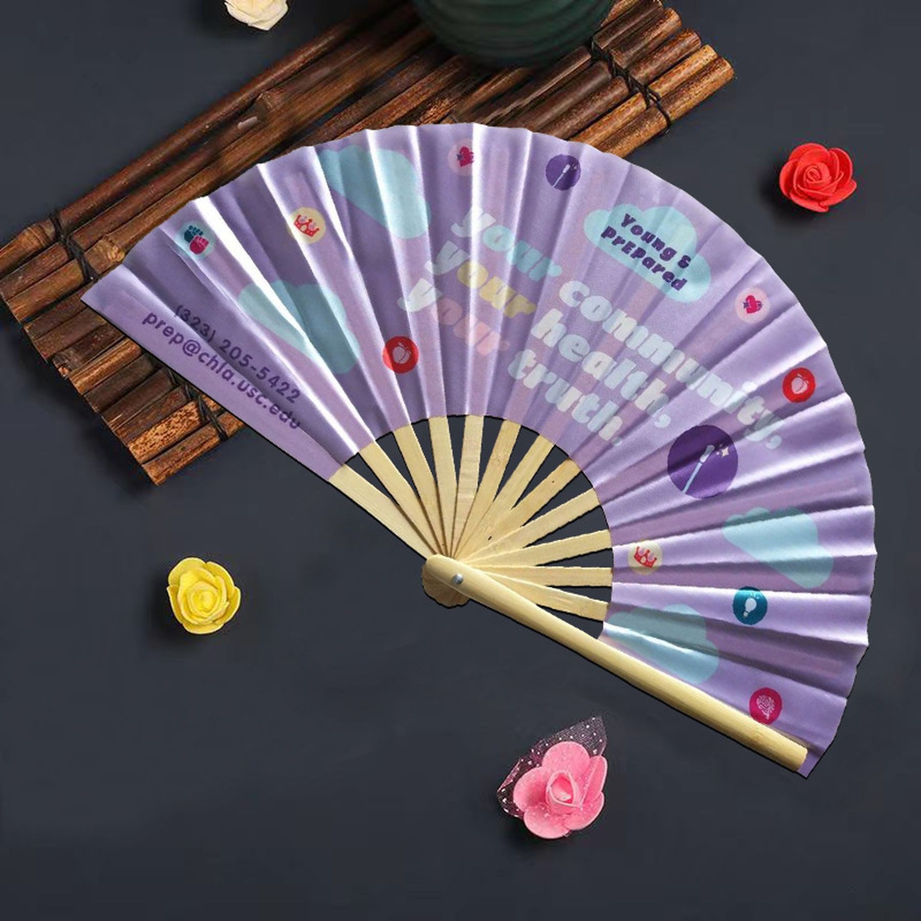 13 Inch Folding Hand Rave Bamboo Gay Pride Rainbow Fan 7