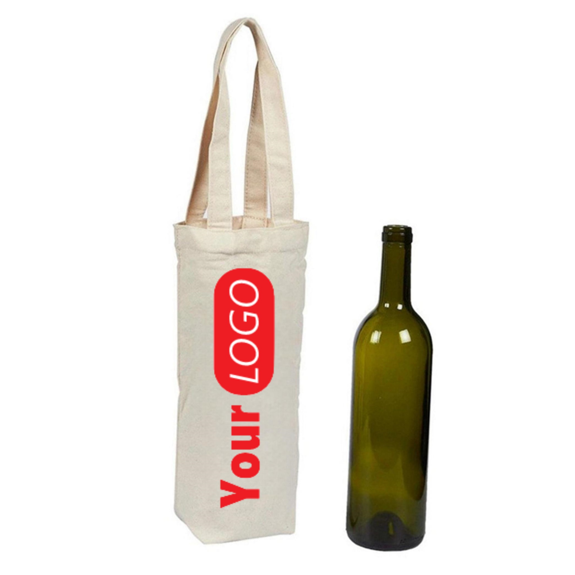 Classic Carry Wine Tote - Canvas, custom tote bag with logo imprint 2