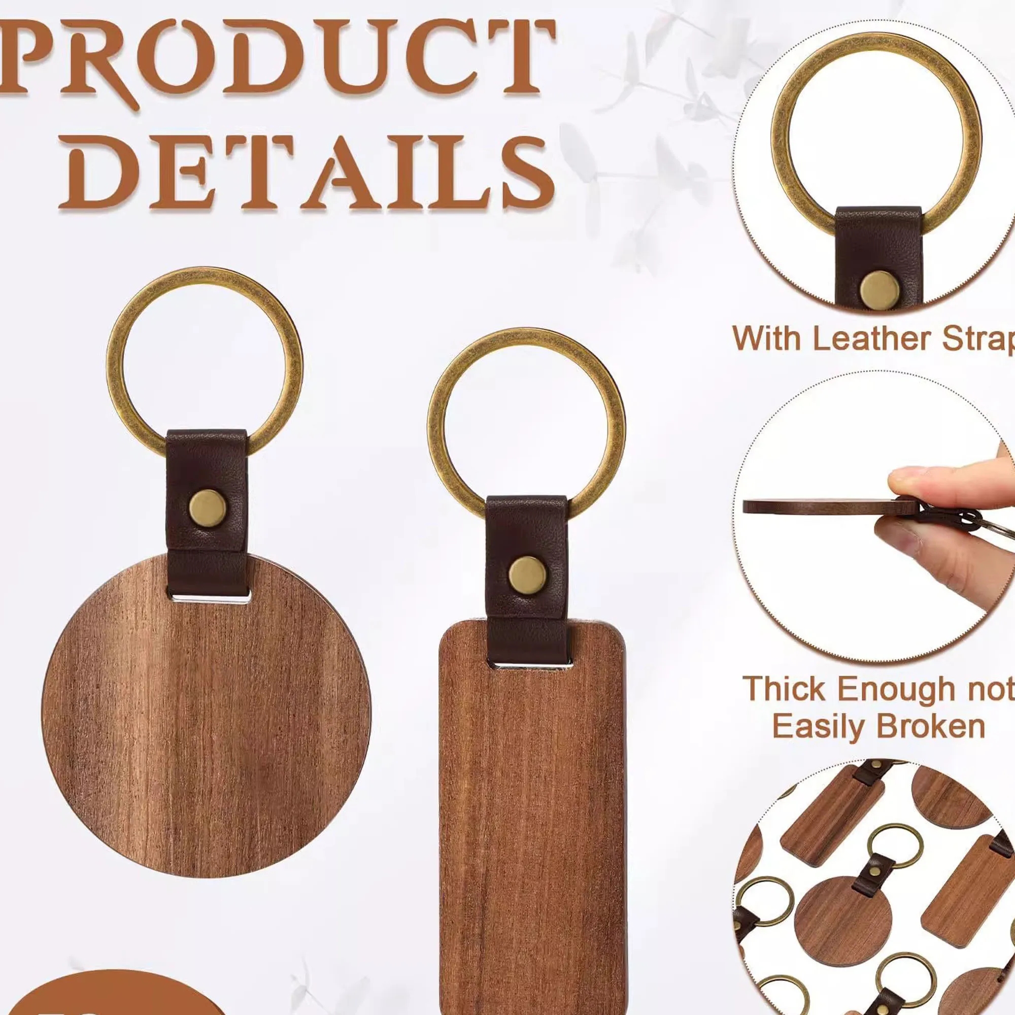 Wooden Keychain With Logo For Carrying 3