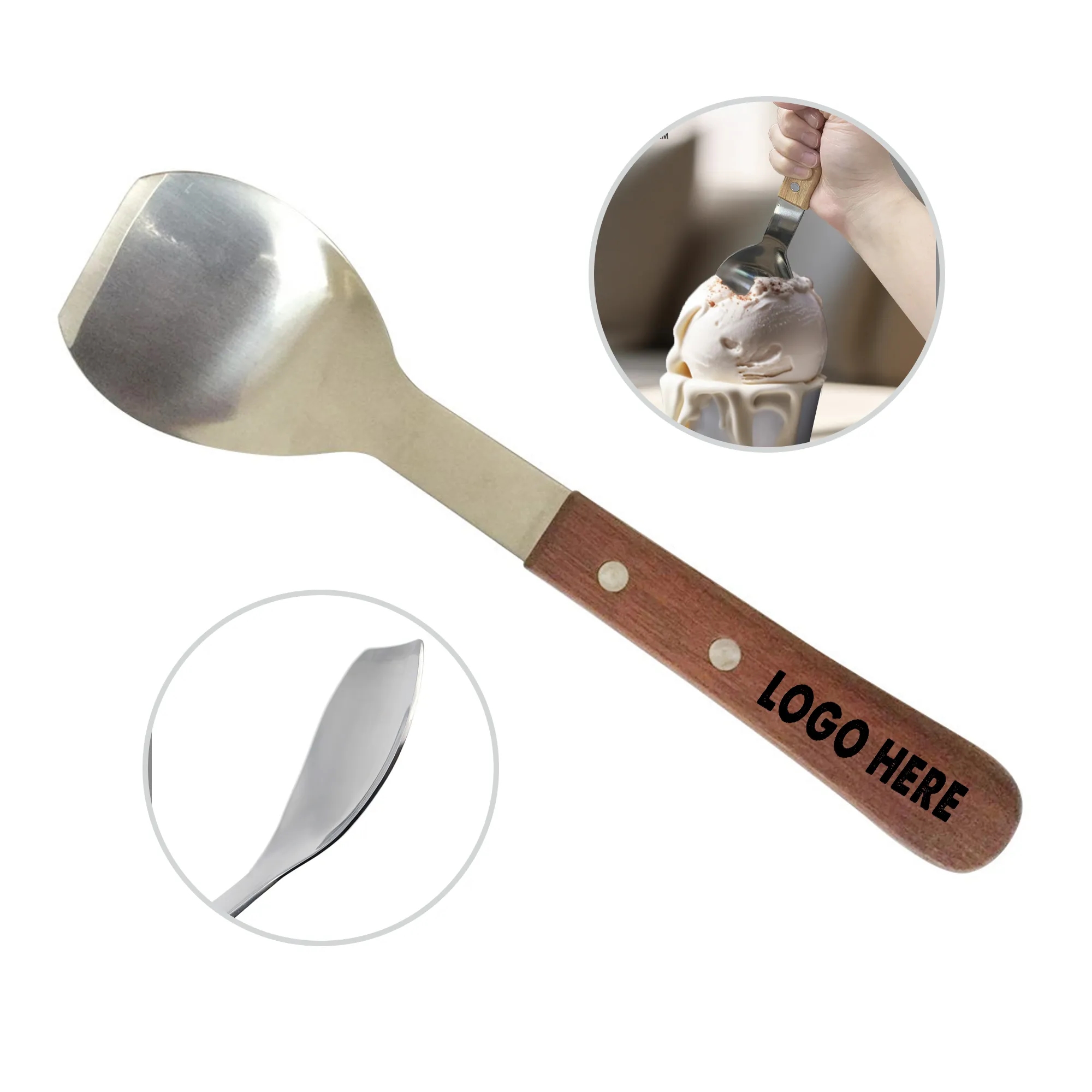 Wooden Handle Ice Cream Scoop 2