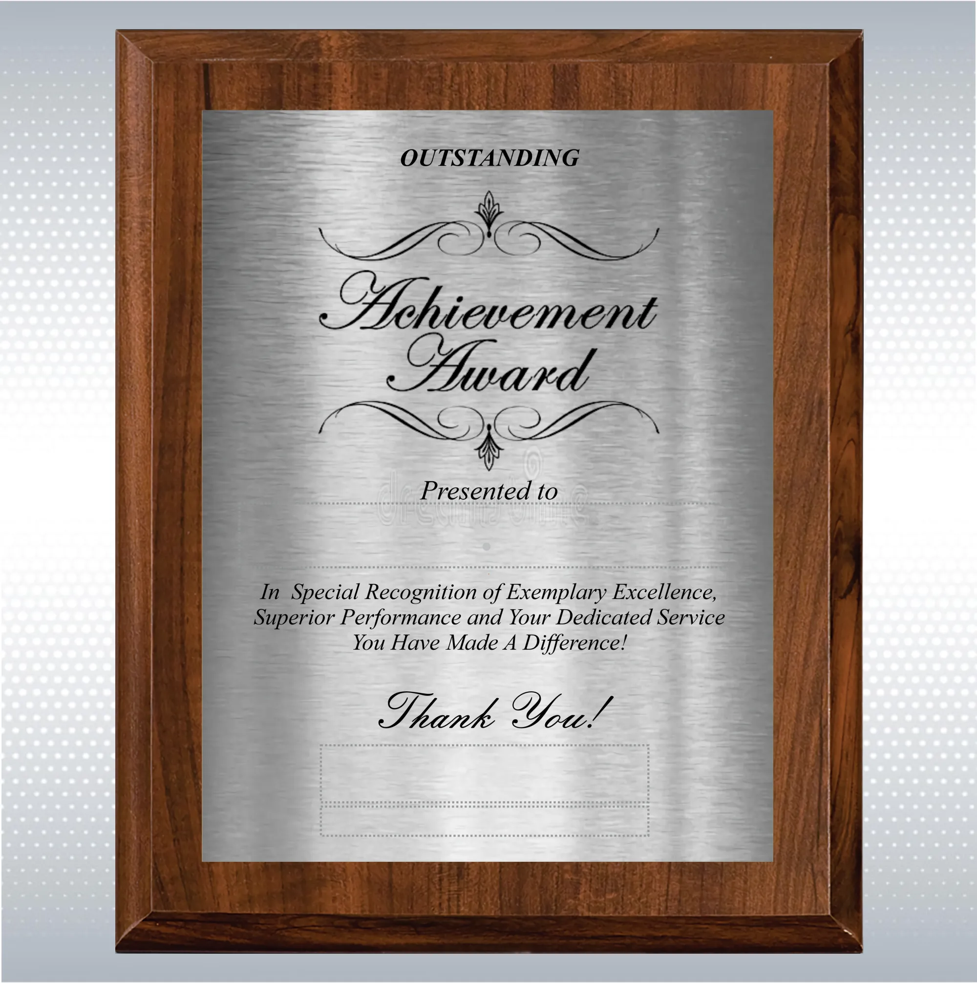 Cherry Finish Excellence Plaque , Employee Recognition Gift 19