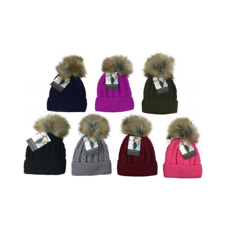 Kids' Cable Knit Beanies - Assorted 2