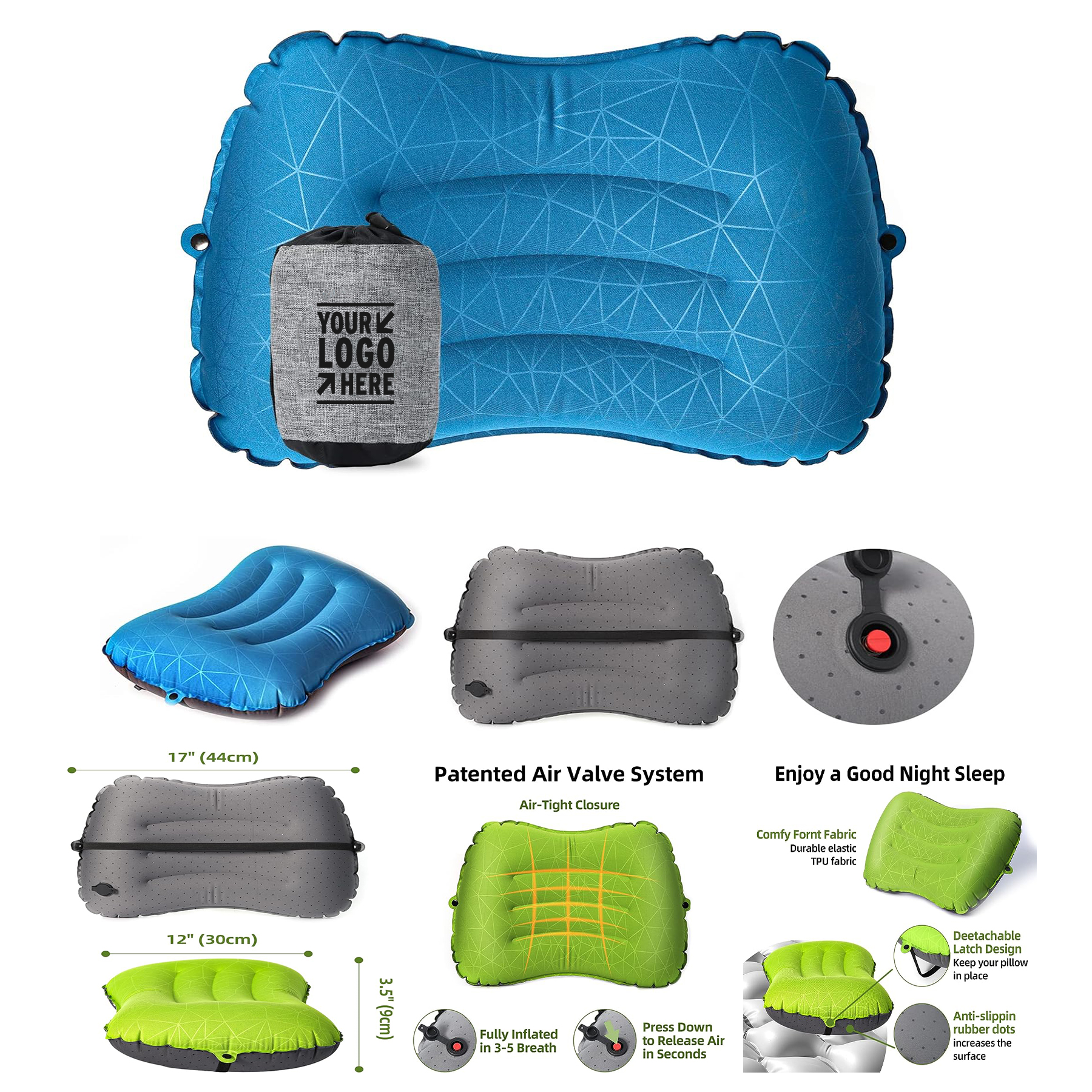 Lumbar Support 2.0 Blow Up Backpacking Airplane Camping Inflatable Travel Pillow 2