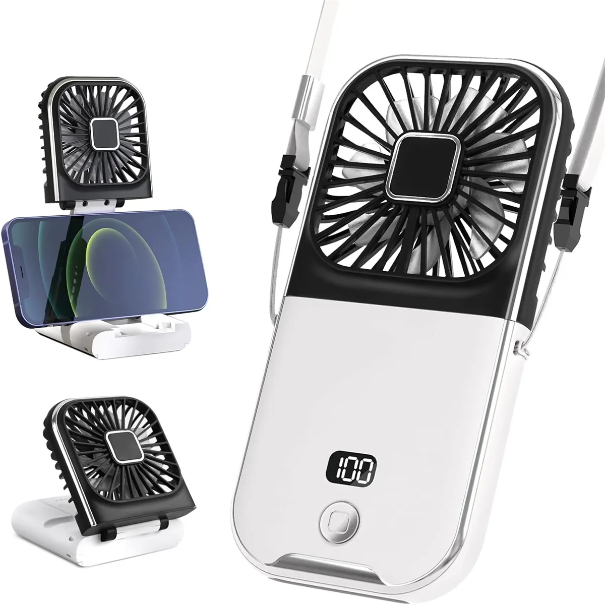 Hand-Held Portable Fan Mini Rechargeable Phone Holder 5