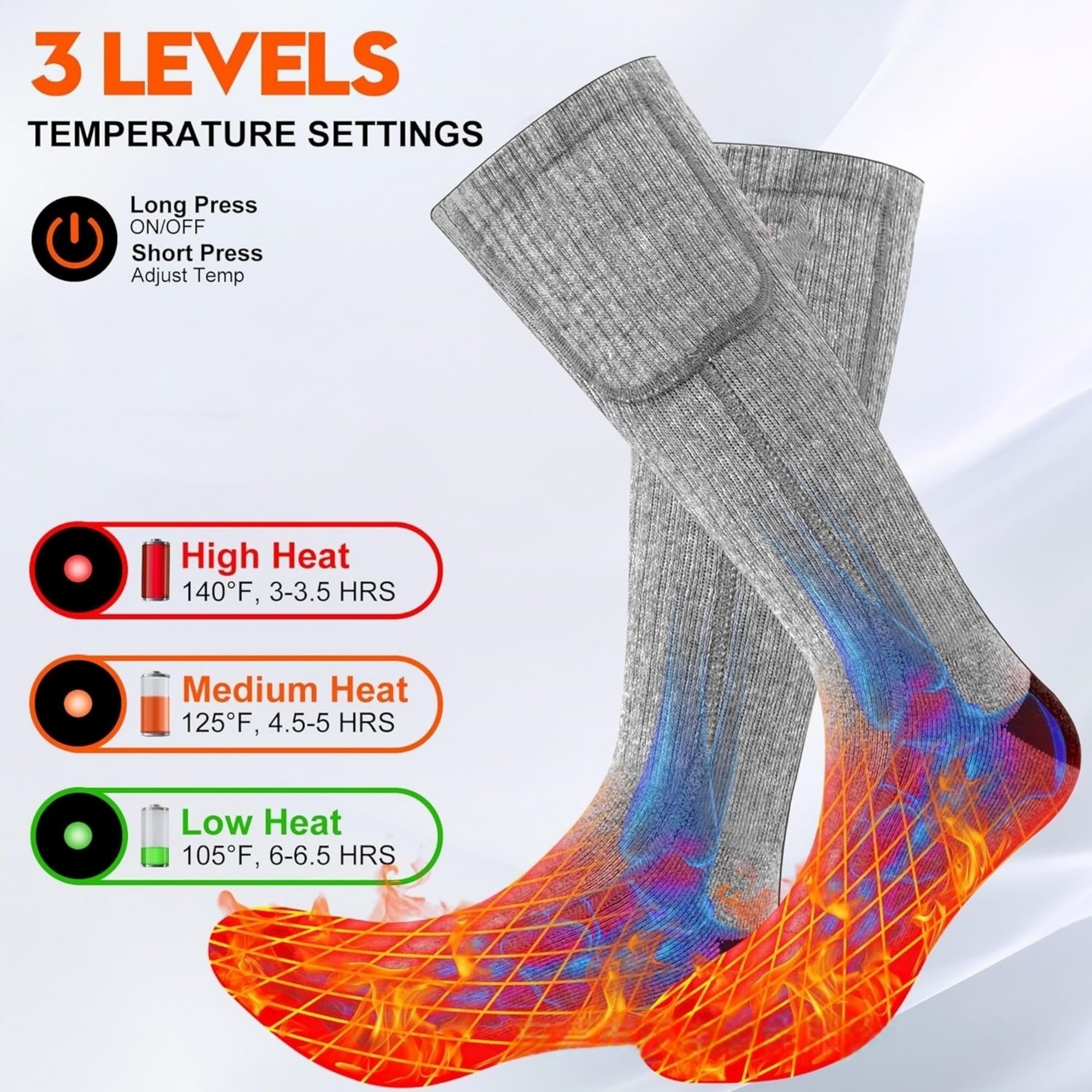 Rechargeable Battery Heating Socks 8