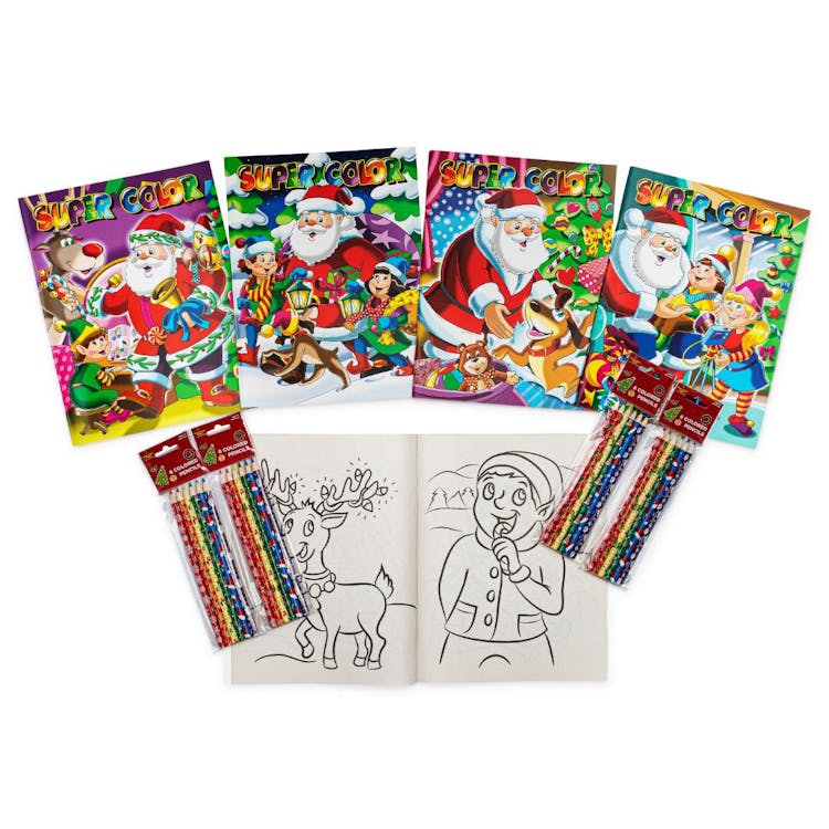 Christmas Bundle - Coloring Books and Colored Pencils 1
