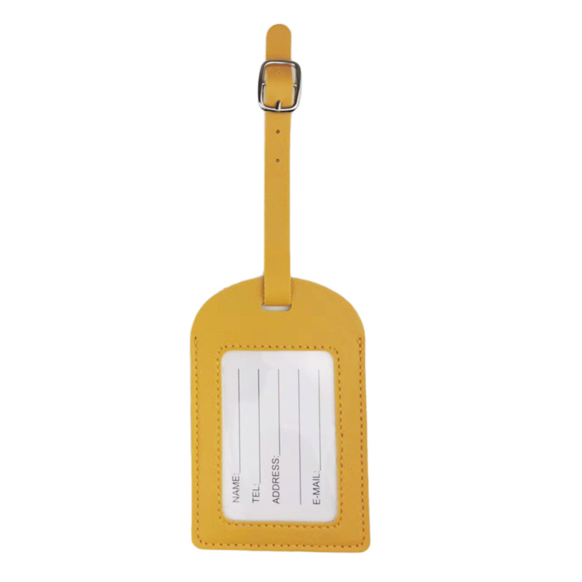 Debossed PU Leather Luggage Tag with Large Visable Window 7