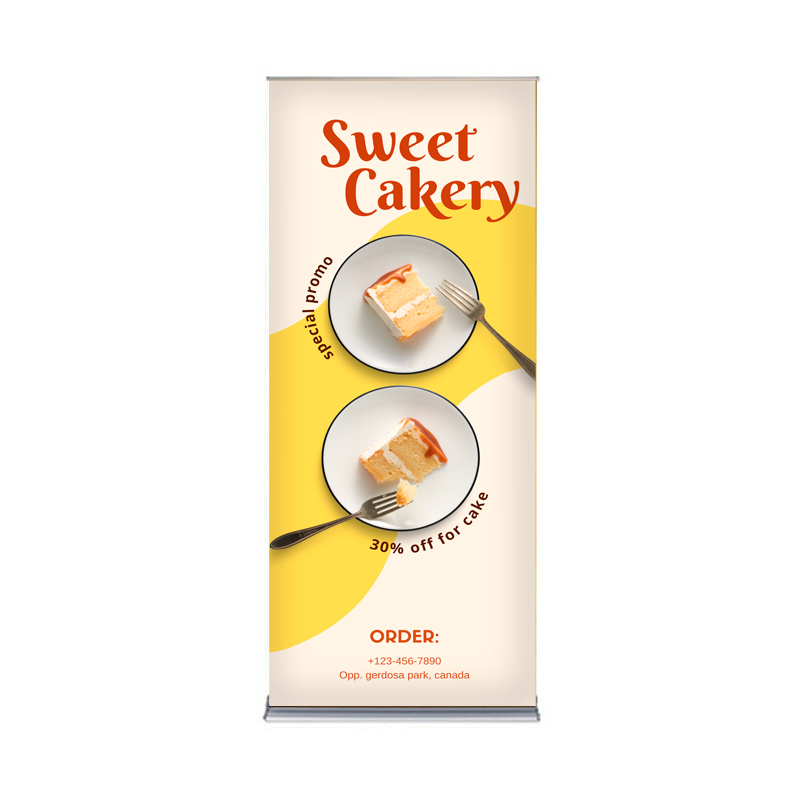 36"W x 80"H Monza™ Trak™ Retractable Banner Stand Kit, Fabric 2