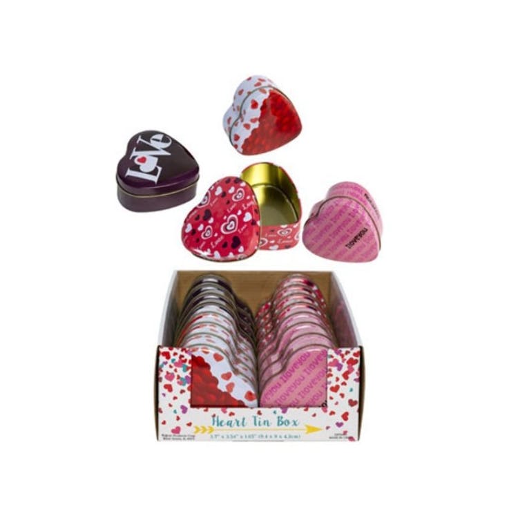 Heart-Shaped Tin Boxes - 4 Designs