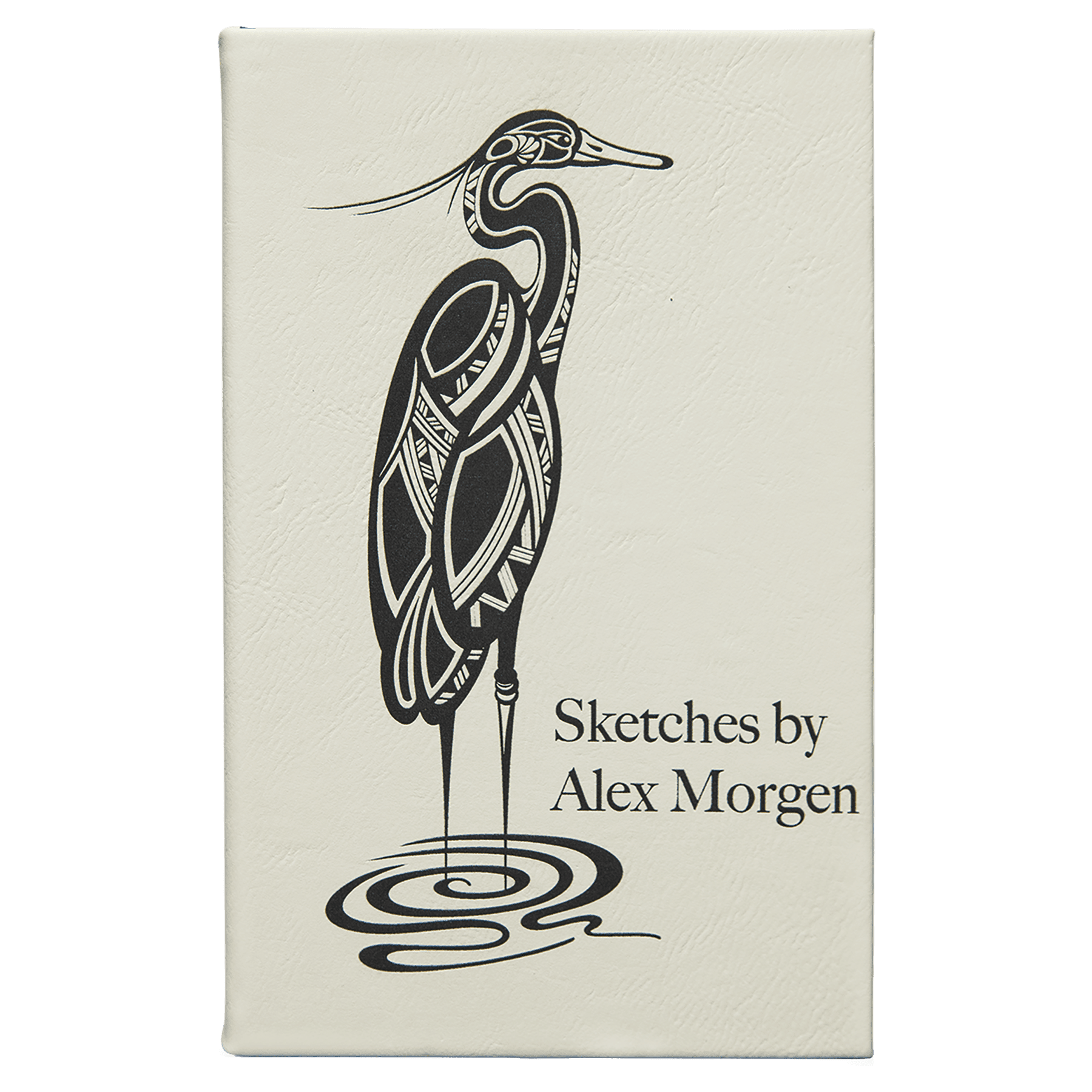 5 1/4" x 8 1/4" White Leatherette Sketch Book with Unlined Notepad 1