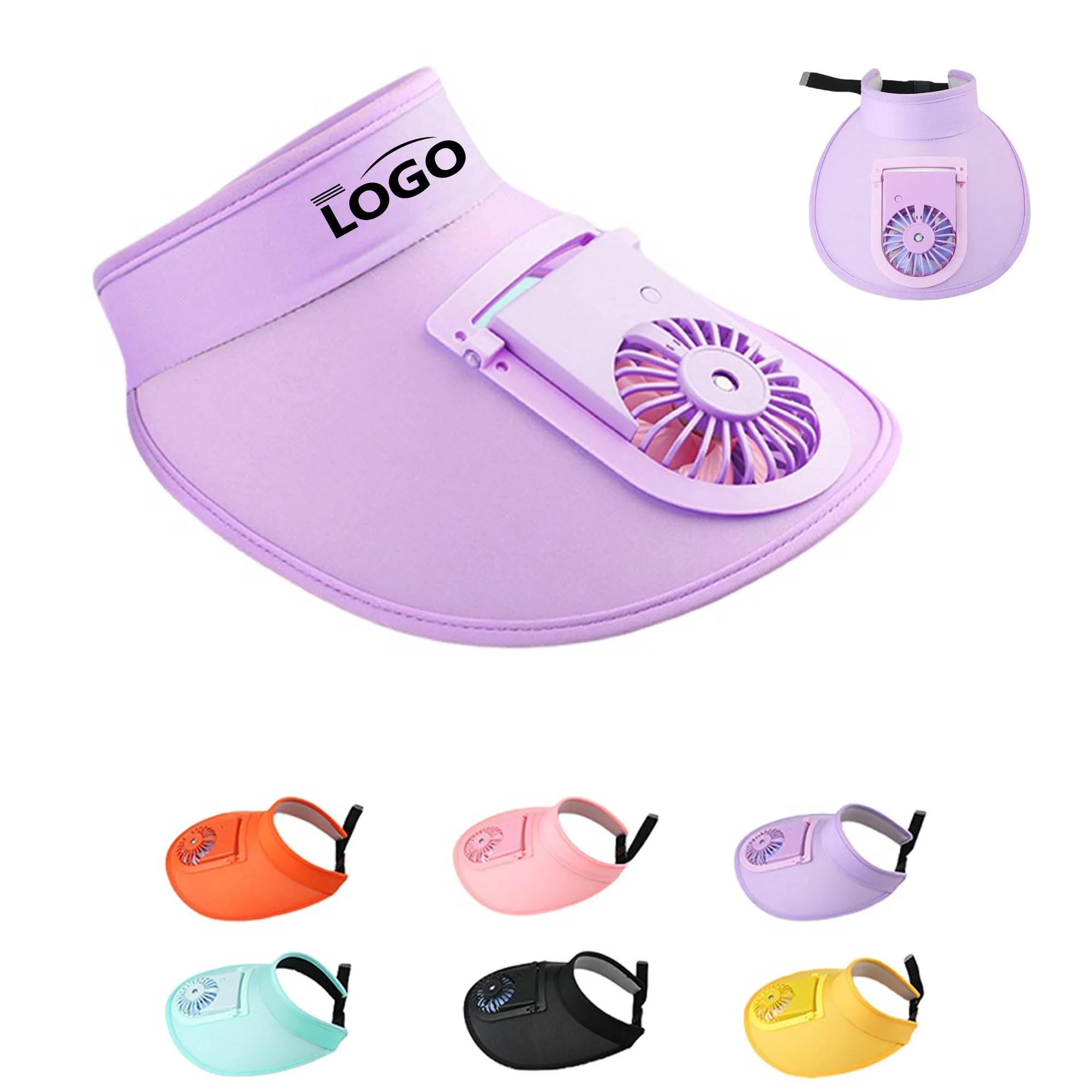 USB Fan Sun Hat Wide Brim Portable Running Visor Cap