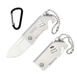 Compact Folding Metal Knife With Carabiner 18