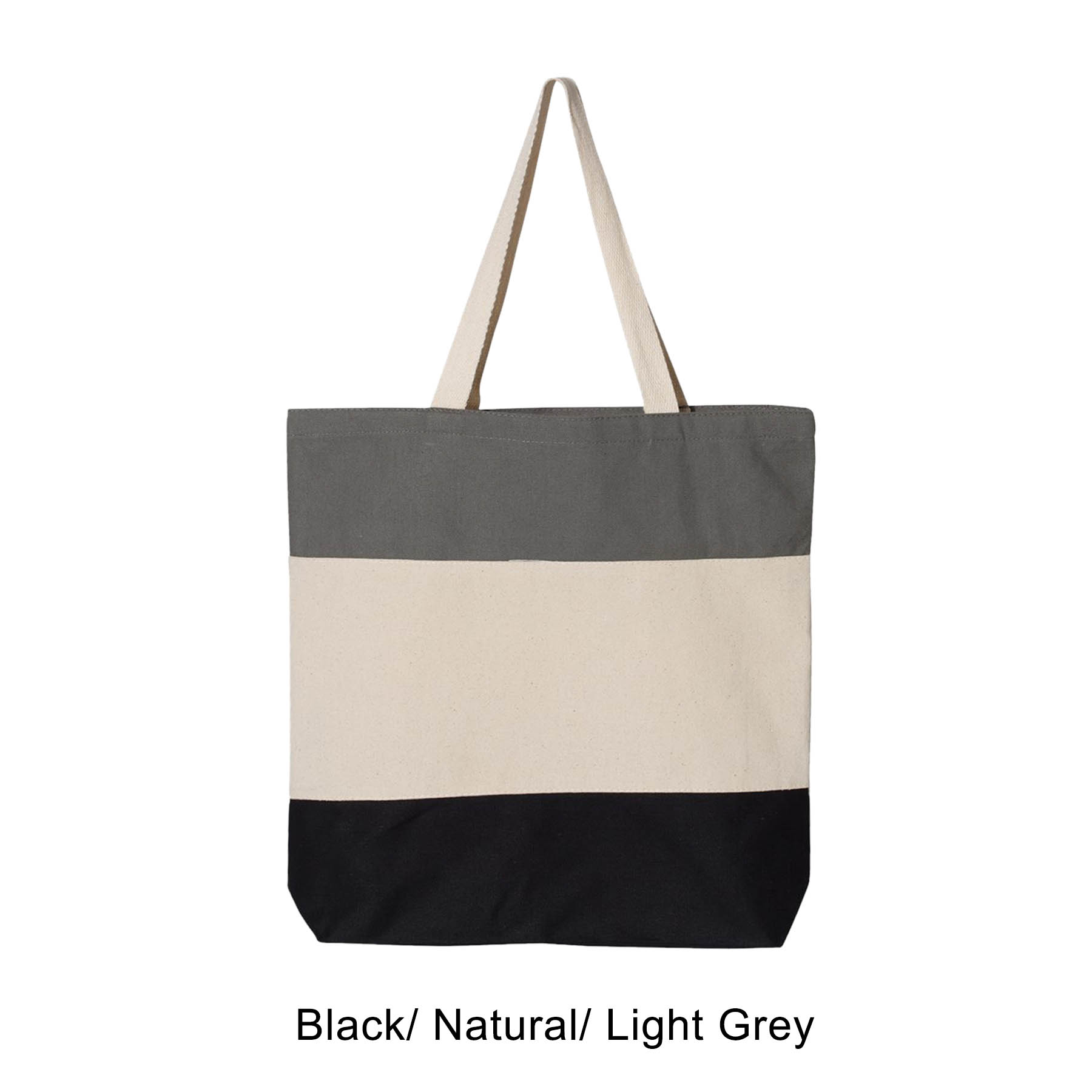 12 oz. 100% Heavy Canvas Webbed Handles Tri-Color Tote Bag 10
