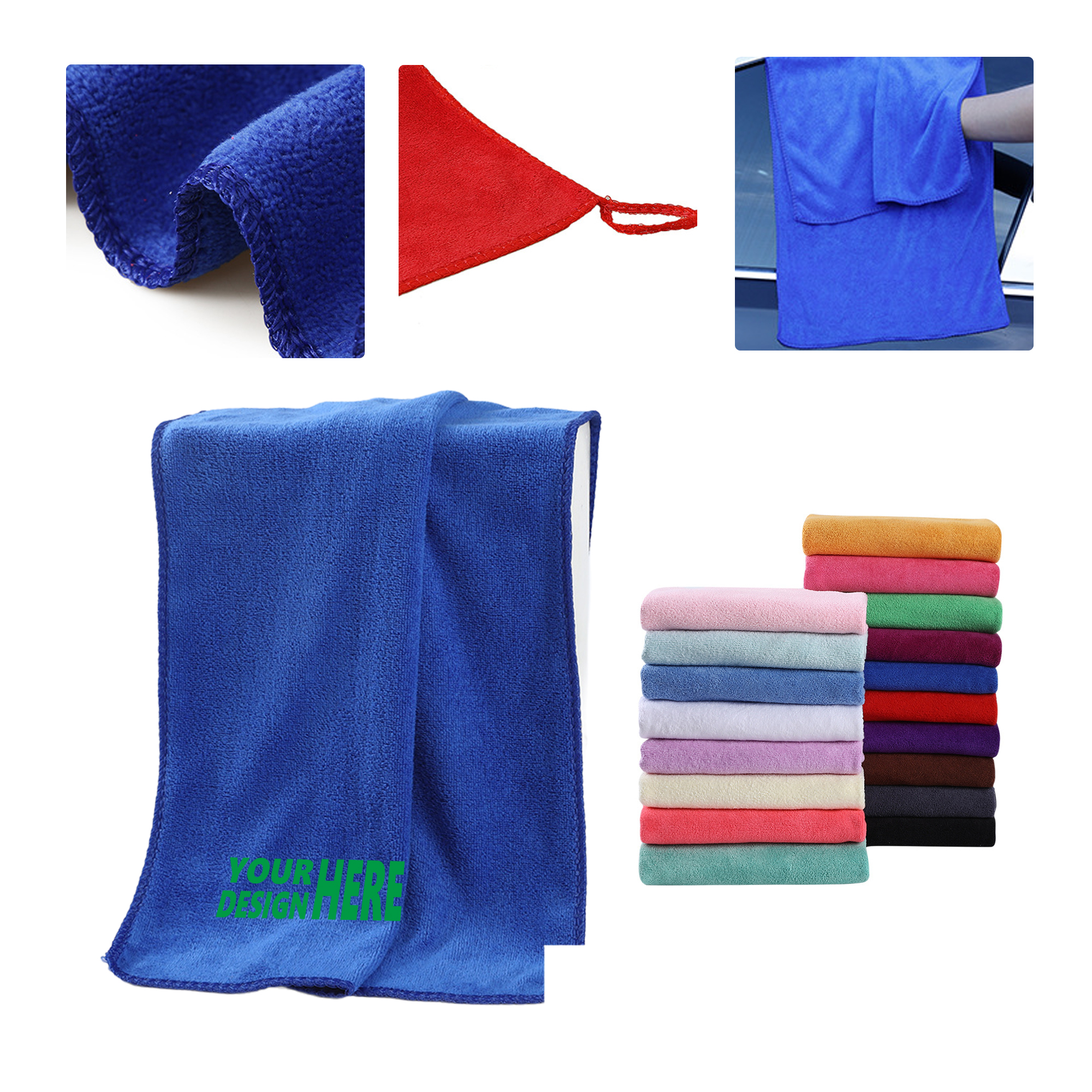 MOQ 50 Microfiber Car Wash Towel Fast Drying Scratch-Free Cleaning 2