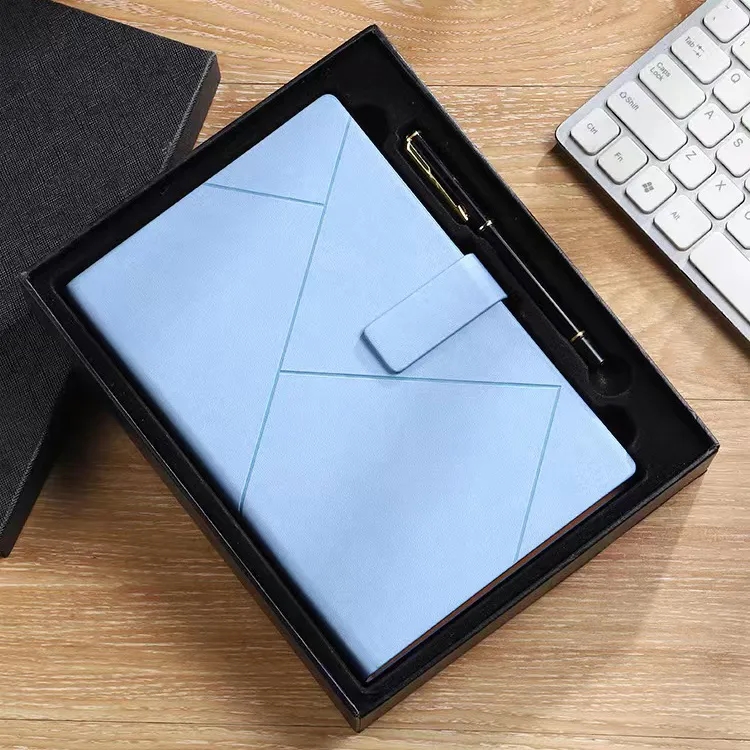 Custom A5 Notebook Set with Faux Leather Snap & Gift Box 1