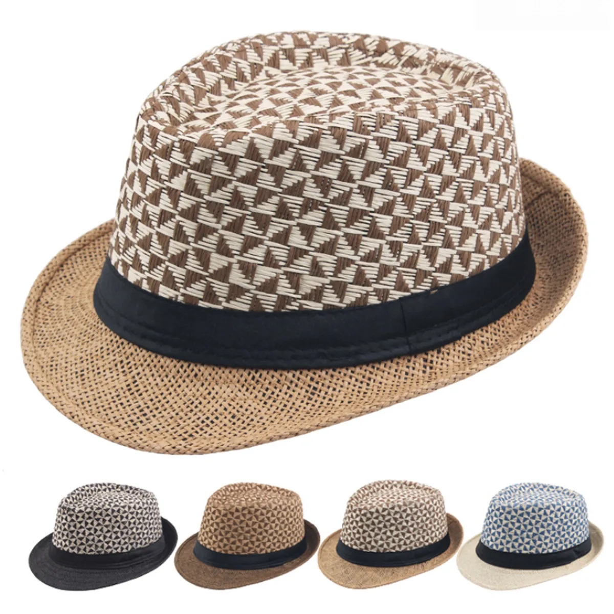 Short Brim Fedora Classic Summer Beach Sun Hat Panama Cap 3