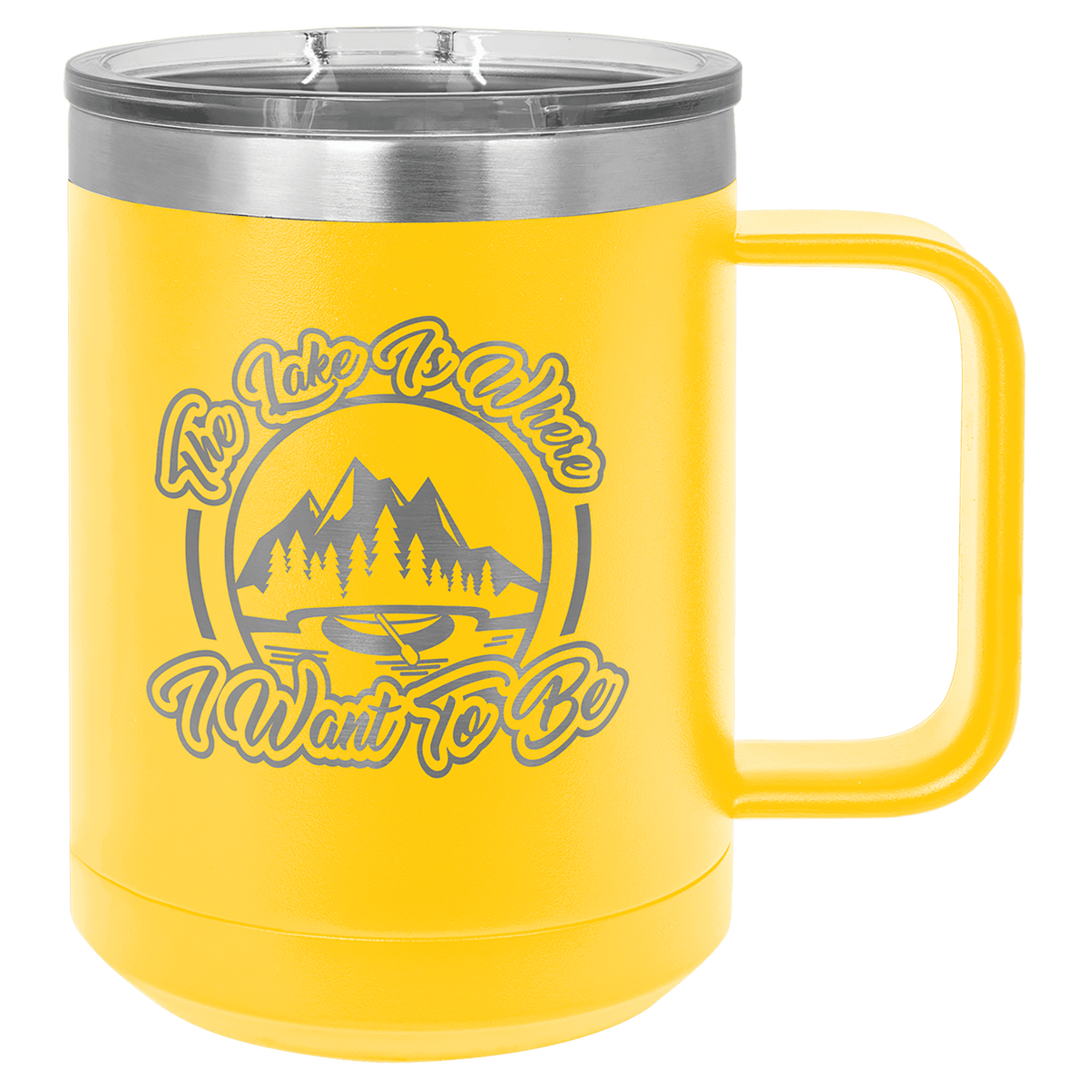 Polar Camel 15 oz. Yellow Vacuum Insulated Mug with Slider Lid 3