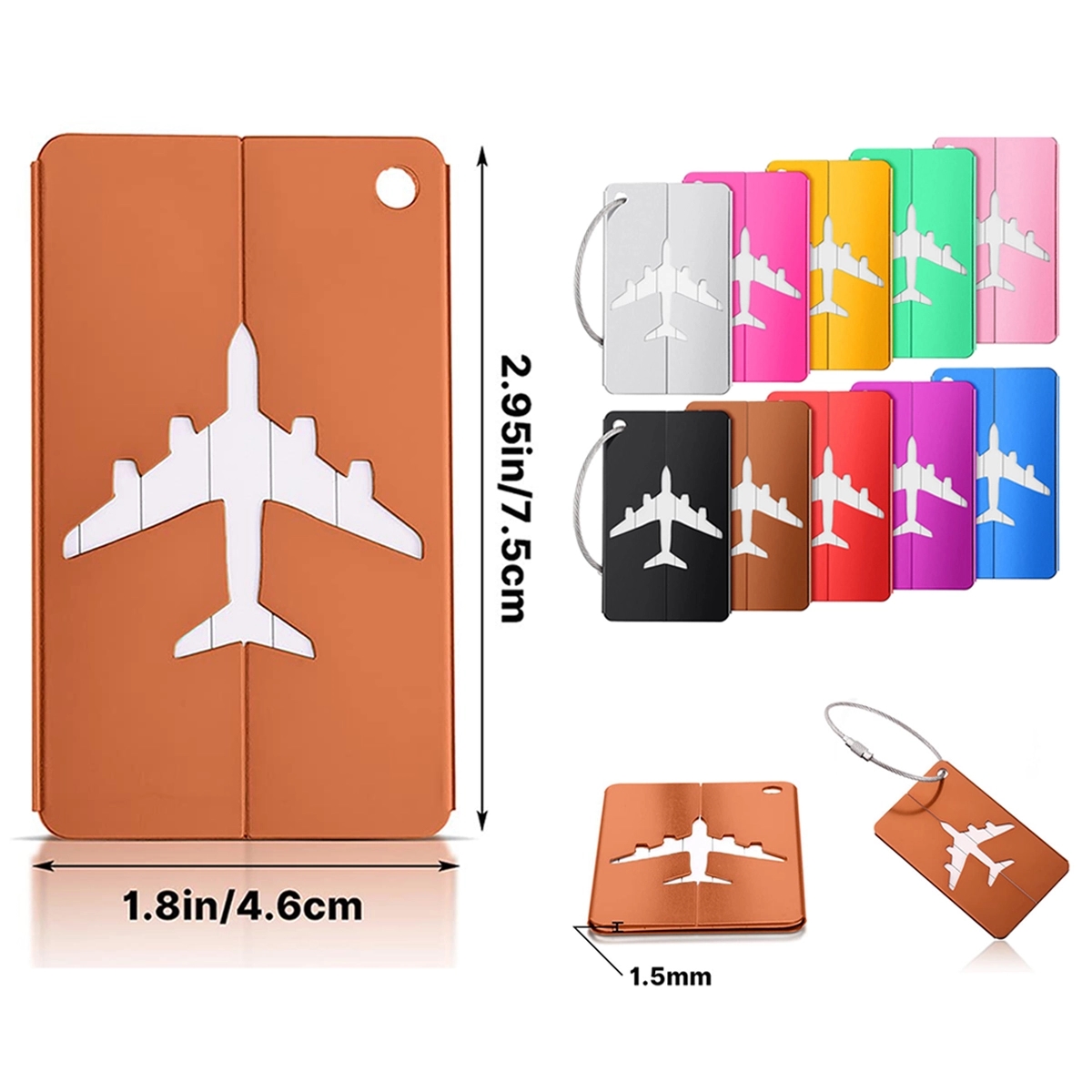 Aluminium Luggage Tags Business Card Holder Travel Id Bag 1