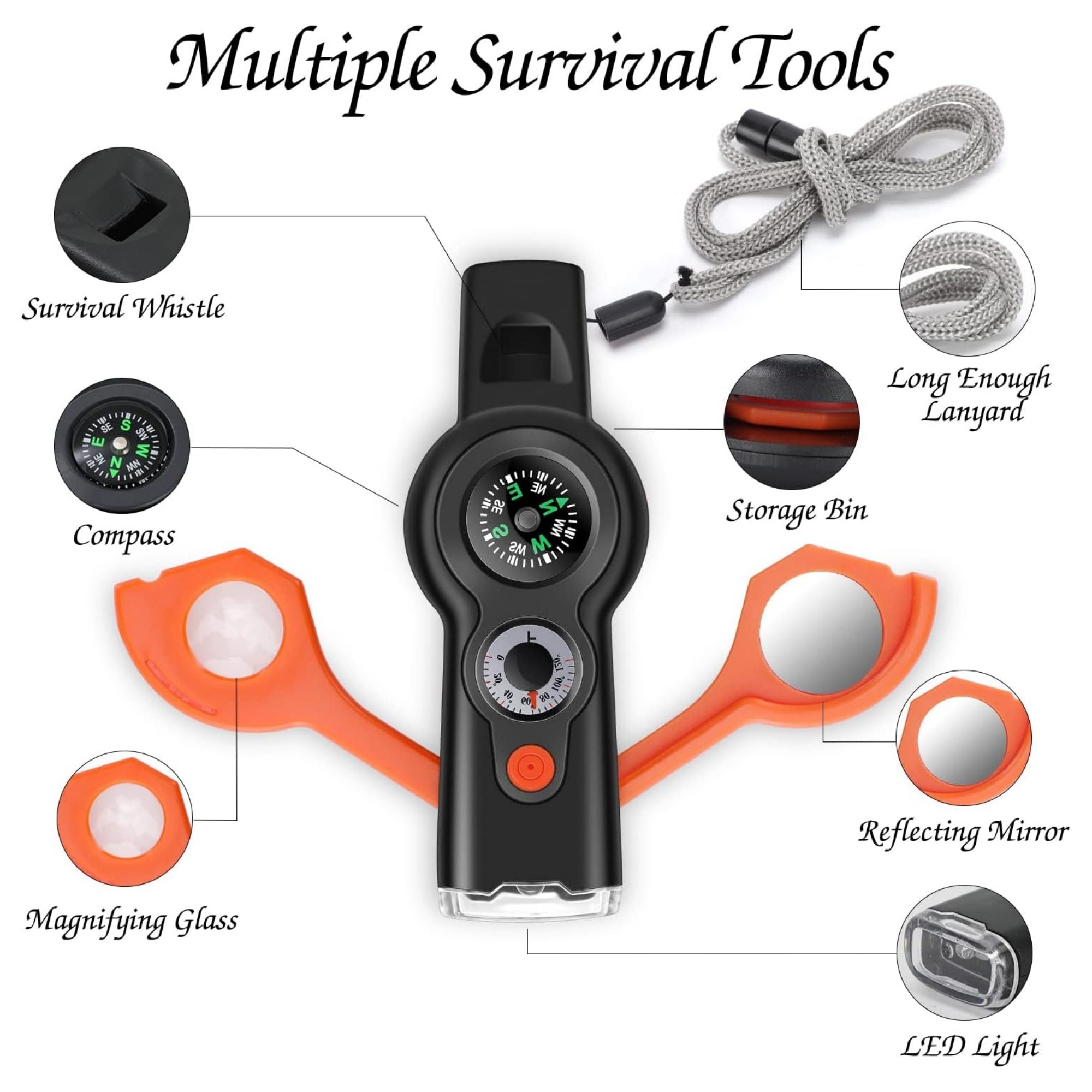 7-in-1 Emergency Survival Function Whistle 6