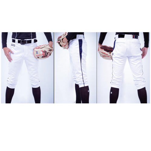 Premium Crop Length Solid Color Baseball Pants w/ Piping and 3