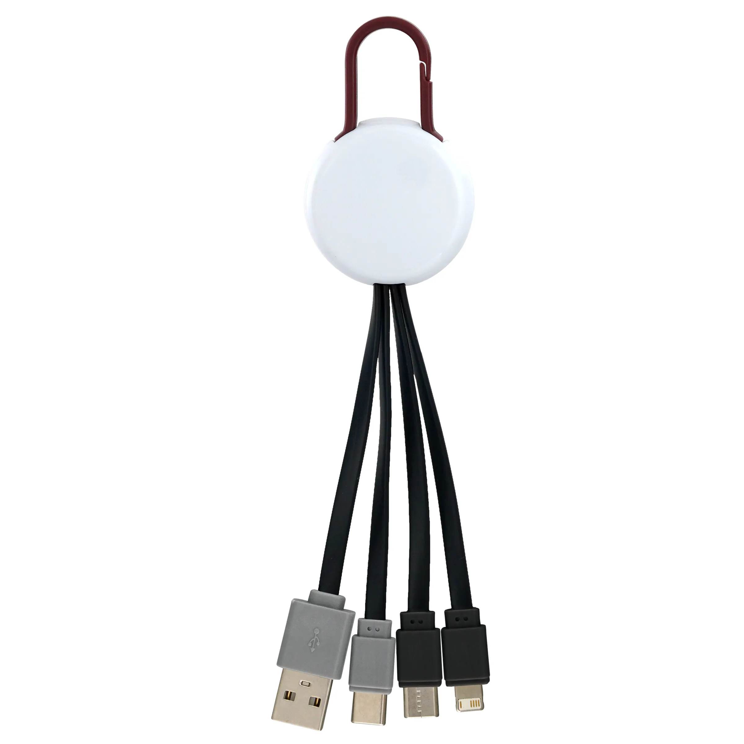 WHITE COLORFUL CLIP DUAL INPUT 3 IN 1 CHARGING CABLE 26