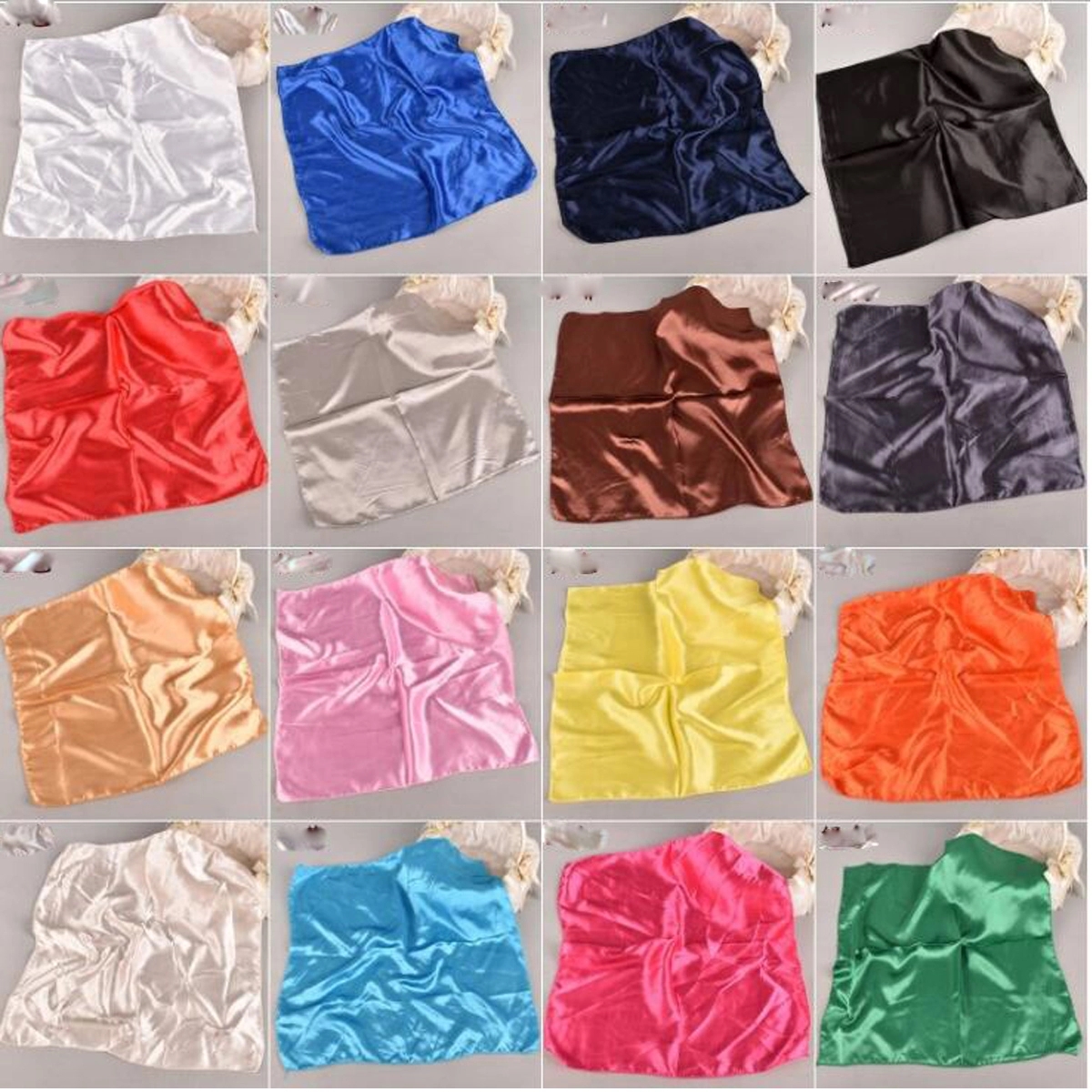 Square Satin Womens Neck Head Scarves 3