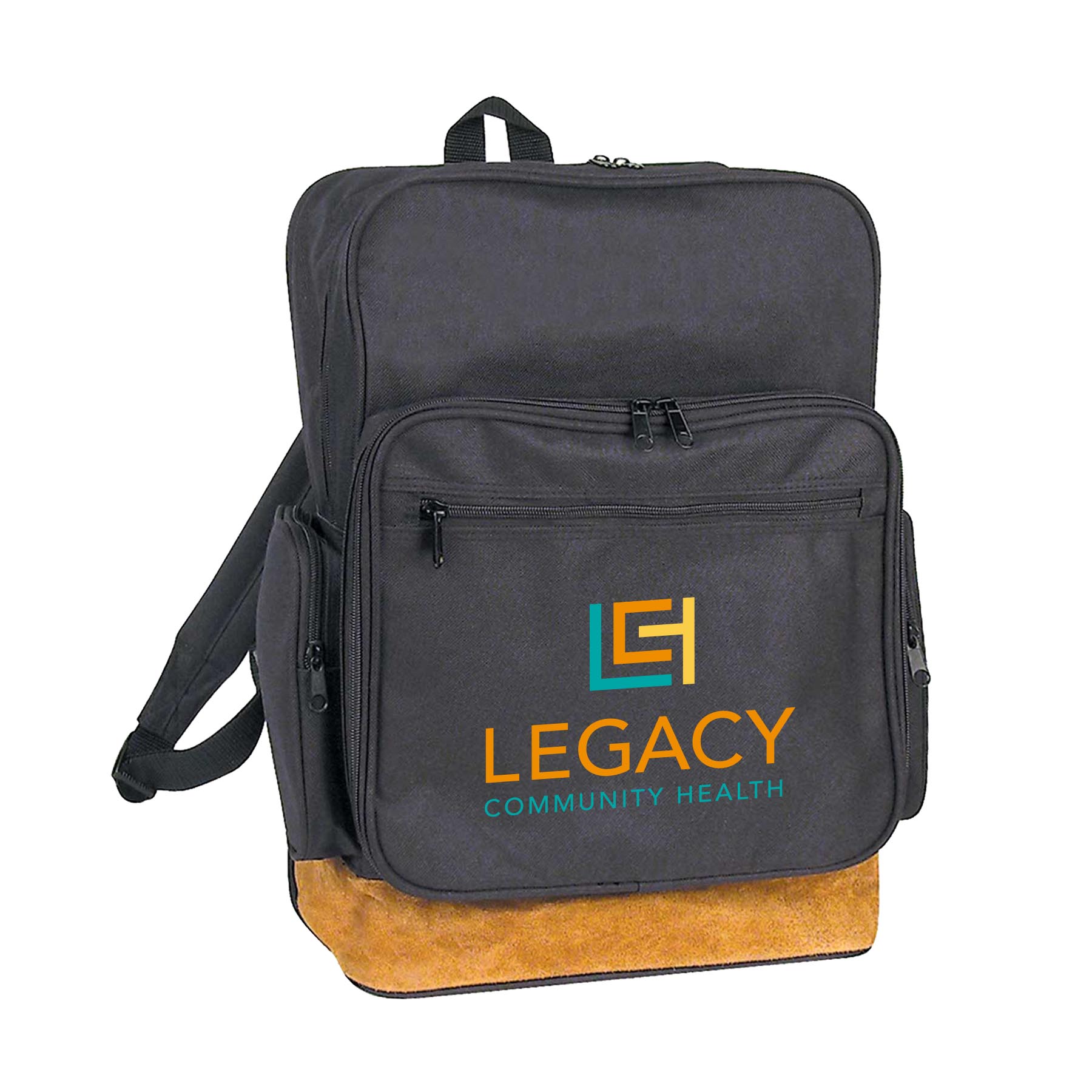 600D Polyester Leather Bottom Backpack 3