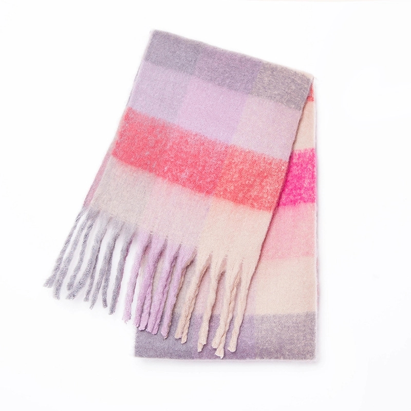 Fringed Plaid Shawl 7