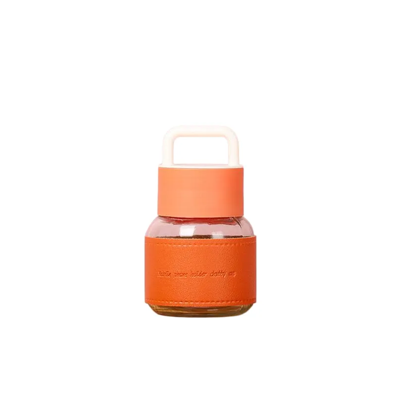 Mini Portable 300ml Glass Cup with Protective Sleeve – Travel-Friendly Reusable Bottle 6