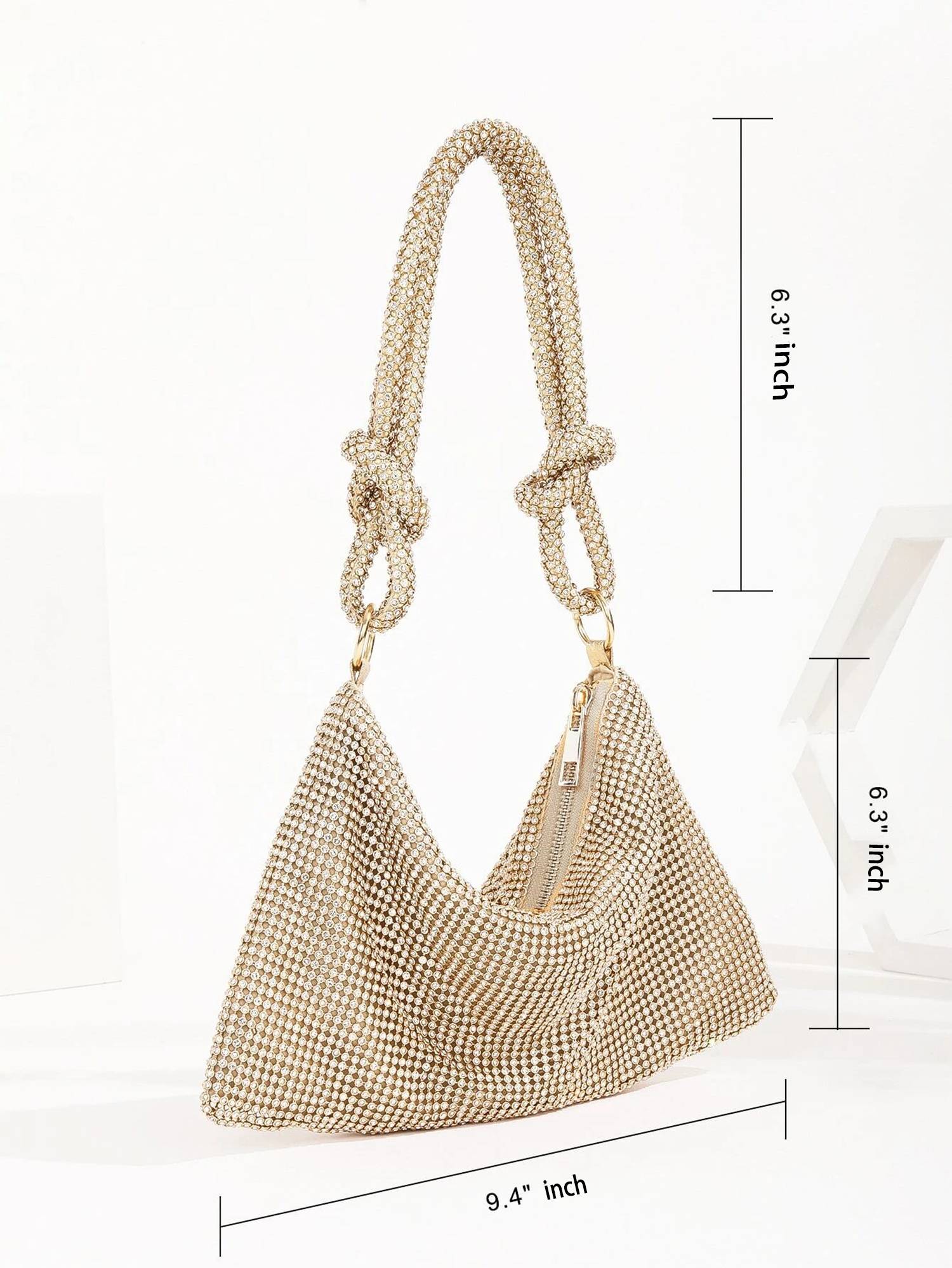 Rhinestone Sparkly Evening Silver Diamond bag 3