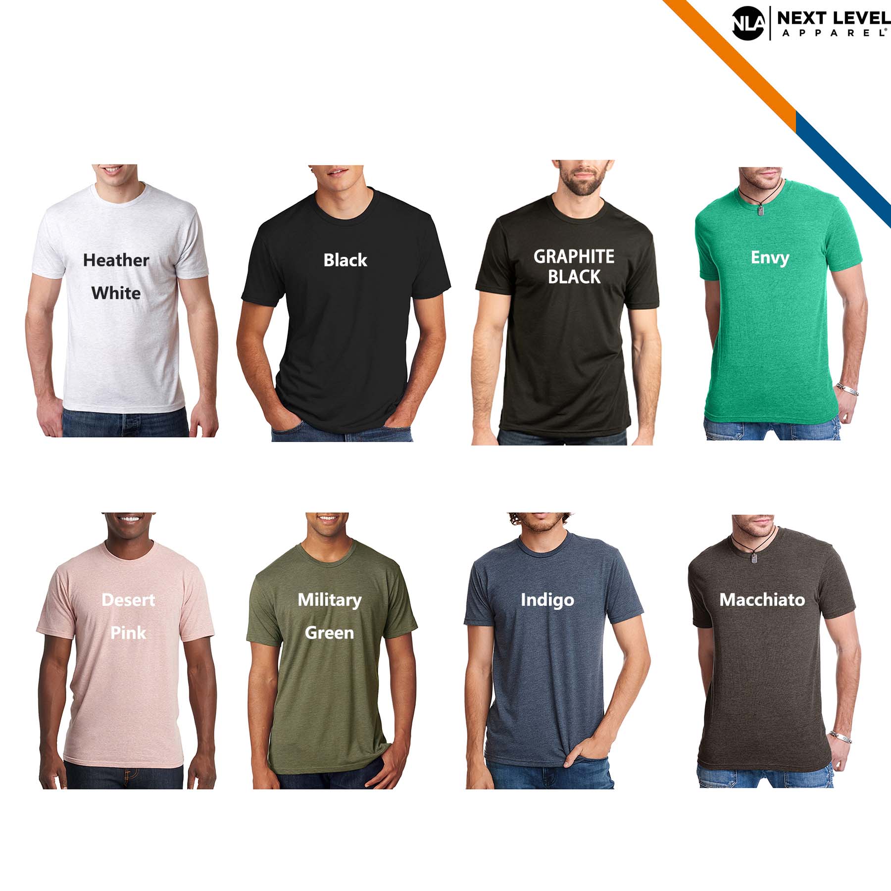 Next Level® Mens 4.3 oz Tri-Blend Crew T-shirts 4