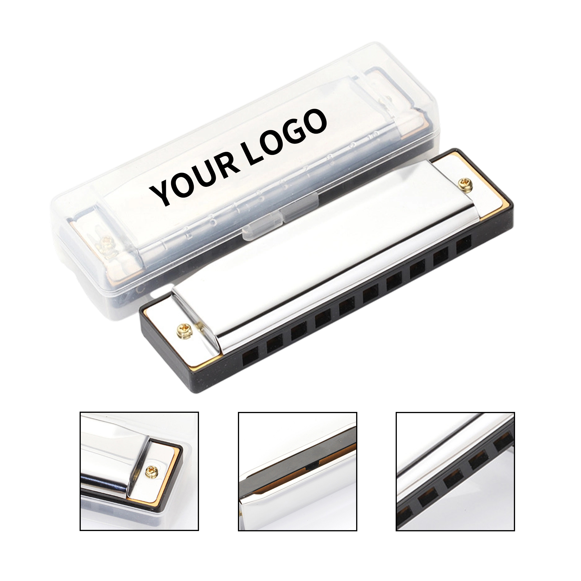 Professional 10 Hole Diatonic Harmonica With Protective Case 3