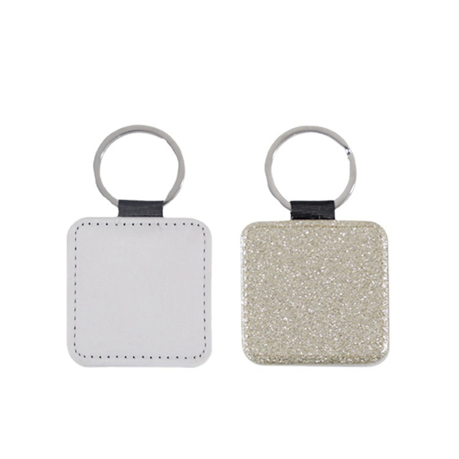 Bling Square PU Key Chain with Metal Ring 4