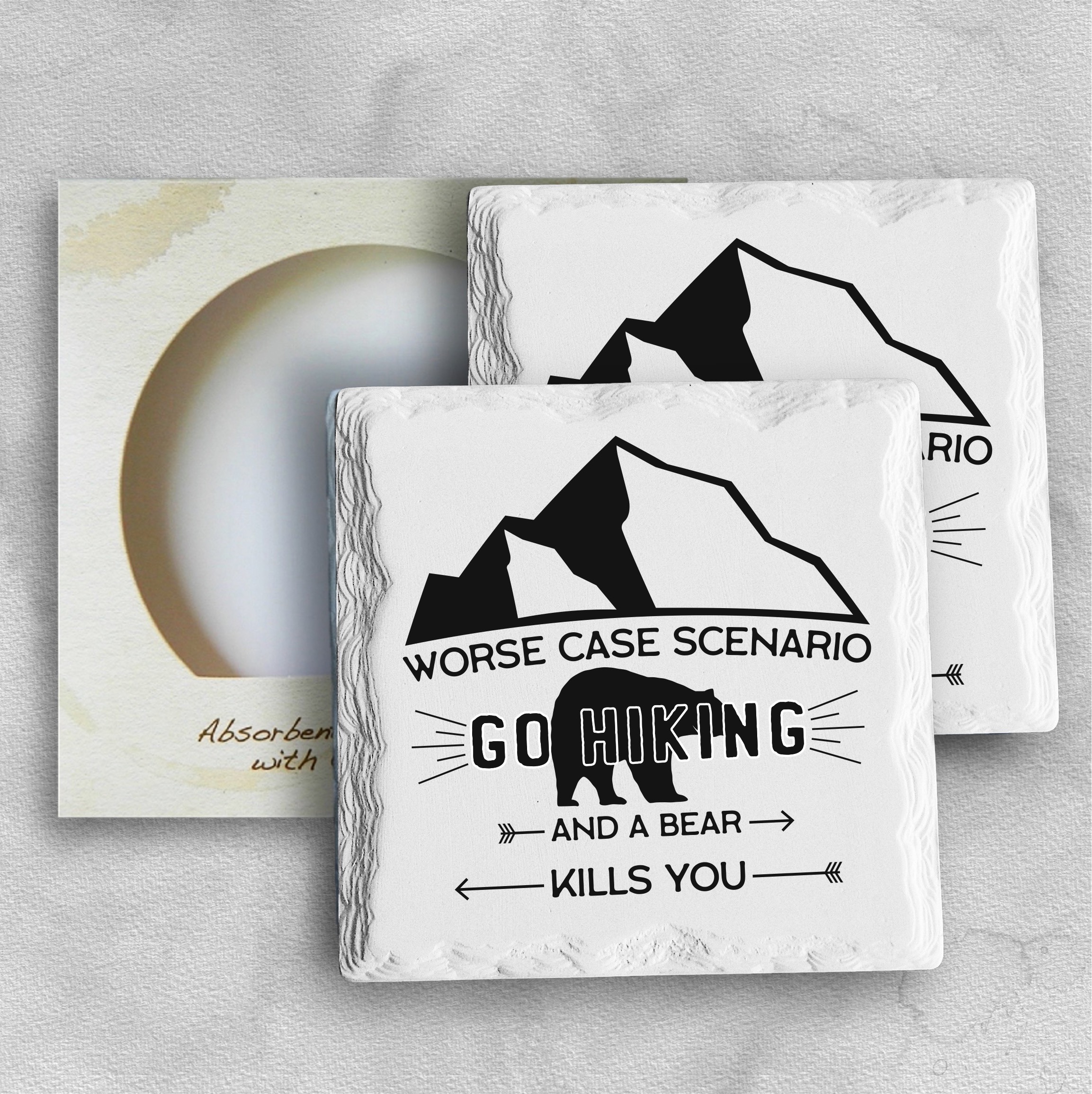 Two Square Layered Edge Coaster Box Set 4