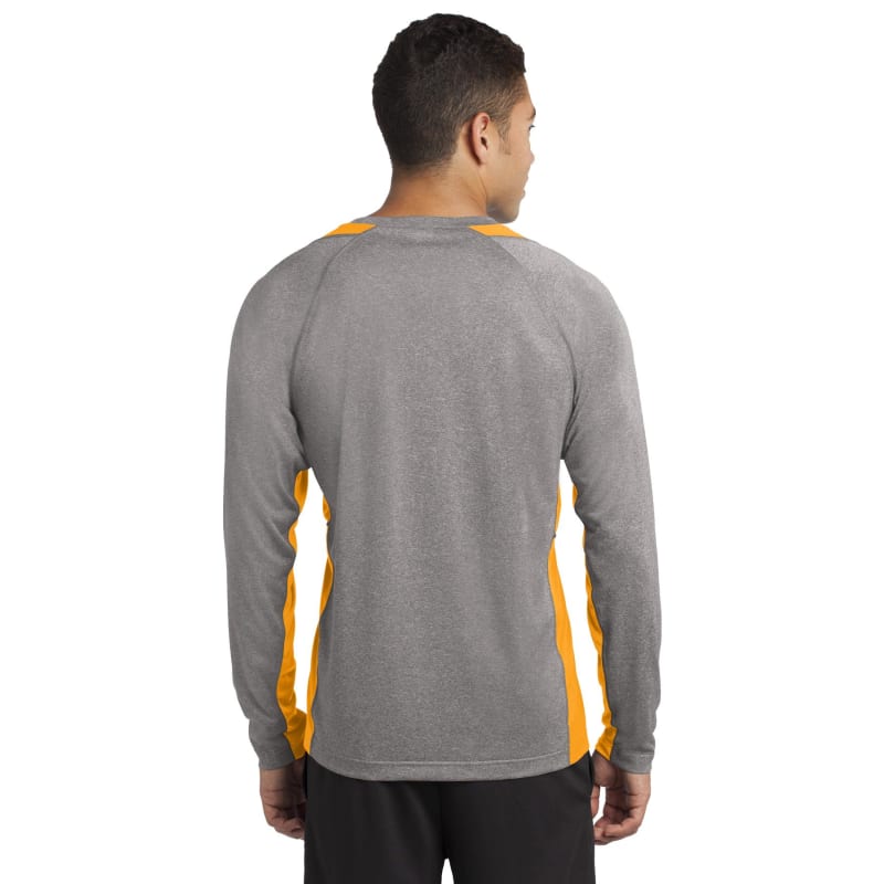 Sport-Tek Long Sleeve Heather Colorblock Contender Tee. 48