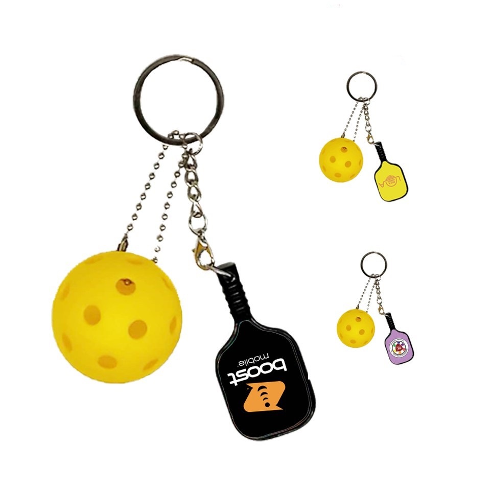 Pickleball Paddle & Ball Keychain Set 5