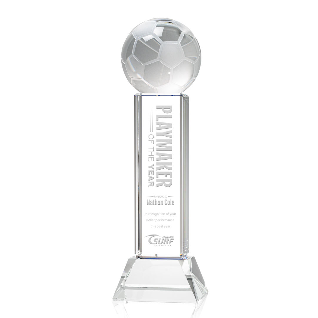 Soccer Ball Award on Stowe Base - Clear 10