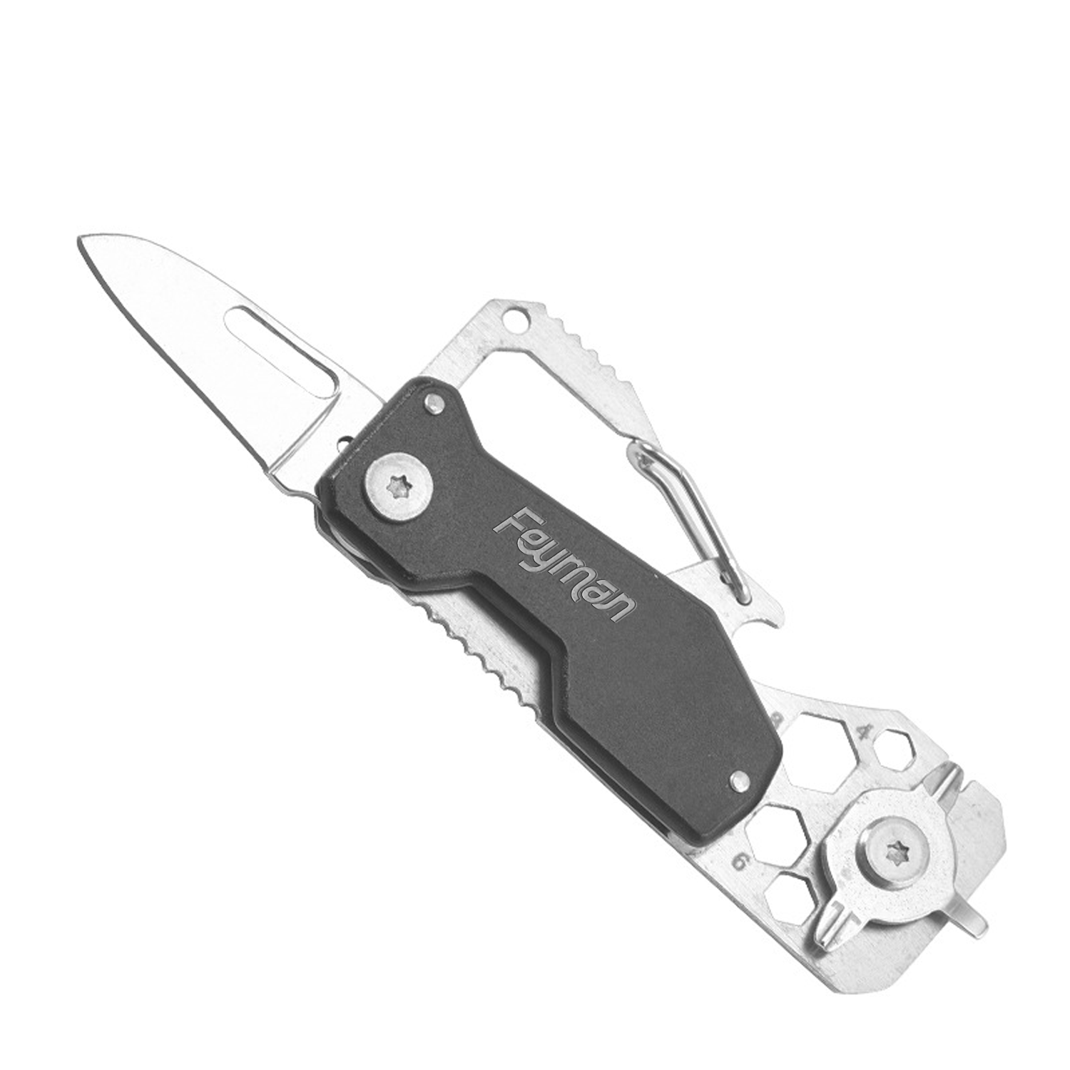 4 in 1 Multi Tool Stainless Steel Carabiner Folding Knife 1