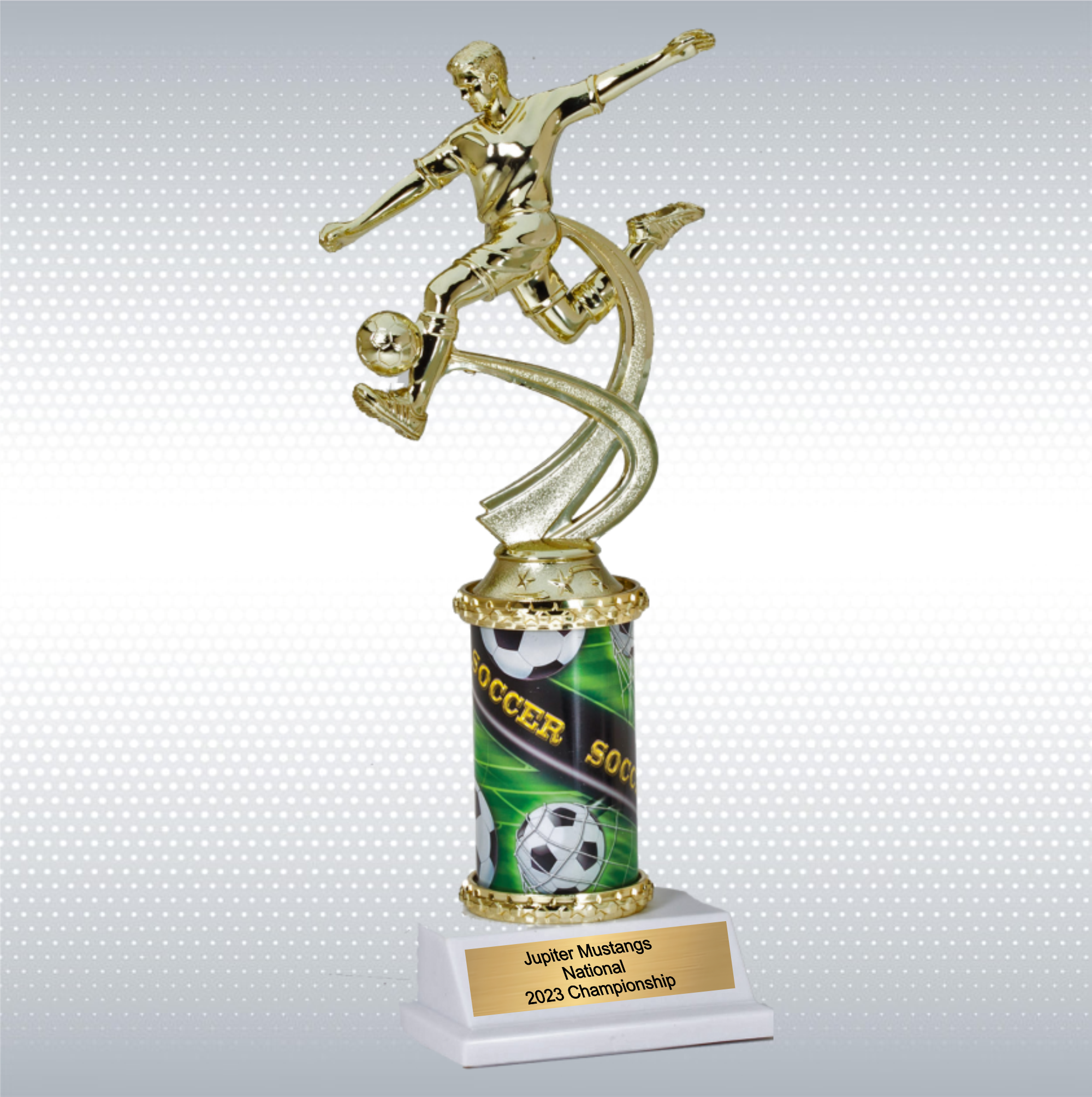 Assembled Soccer Female Trophy w/ White Base 2