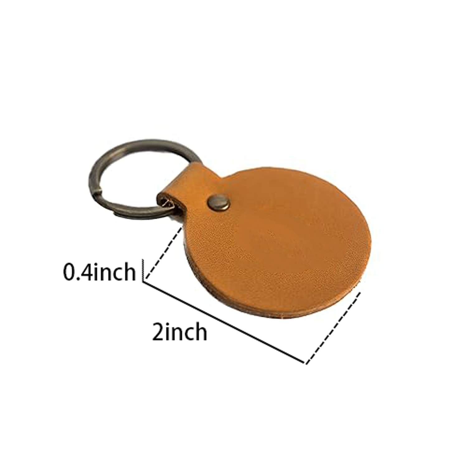 customized genuine/pu leather round key chain 3