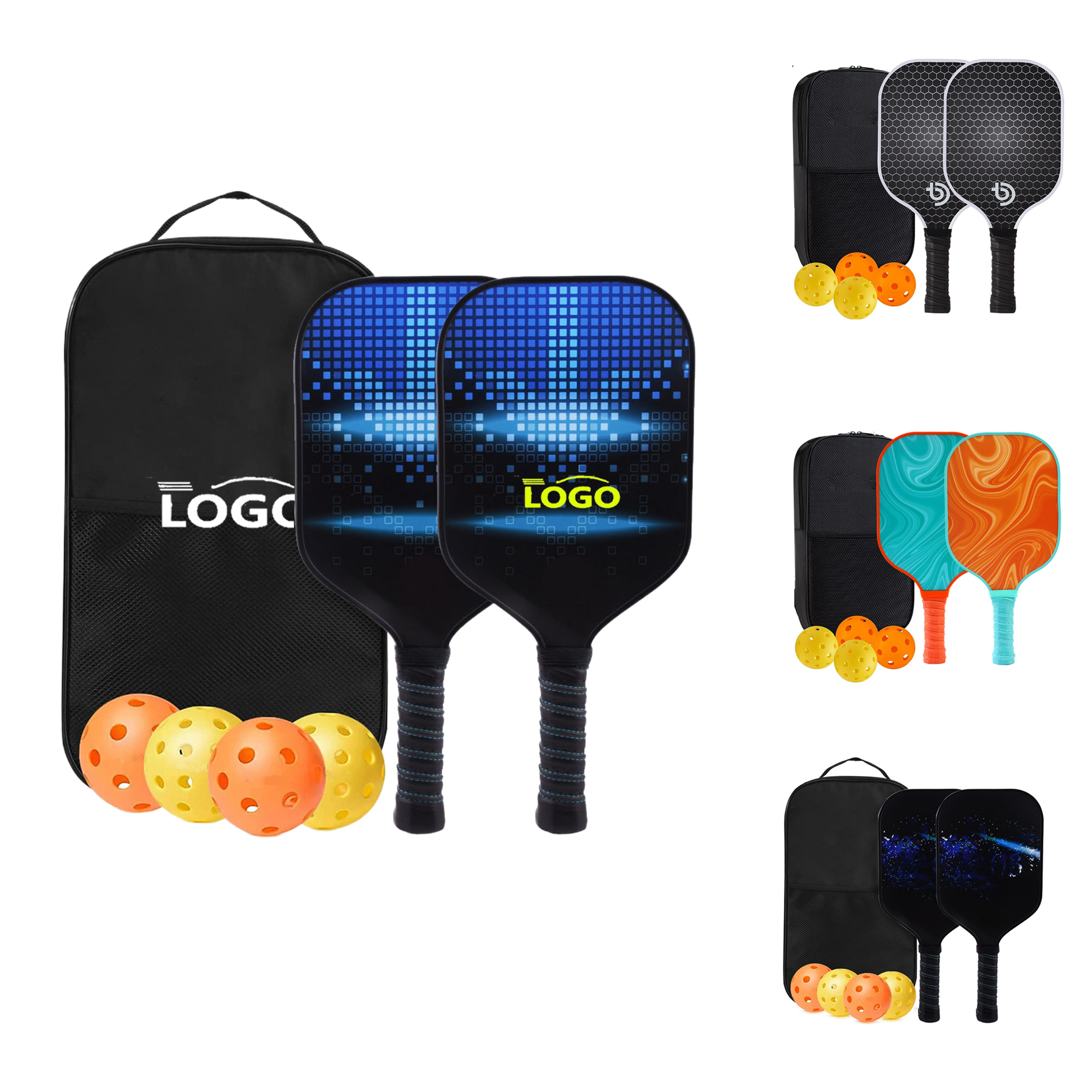 Fiberglass Carbon Pickleball Paddle Kit 6