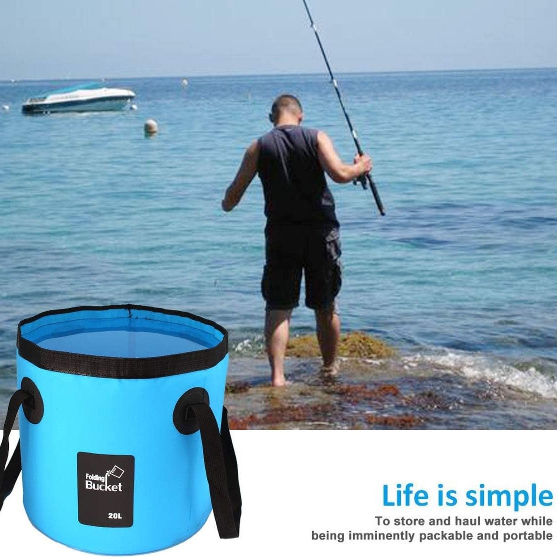 5 Gallon Collapsible Bucket With Handle Water Container 4