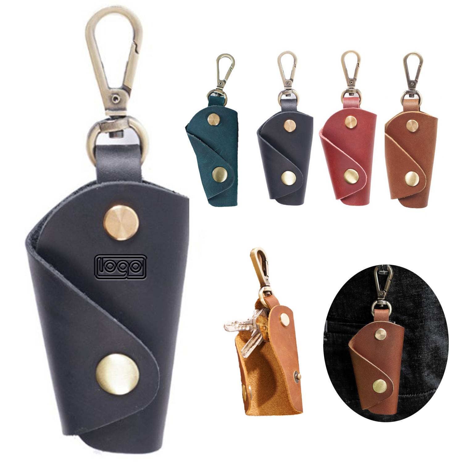 Genuine Leather Mini Keyholder 6