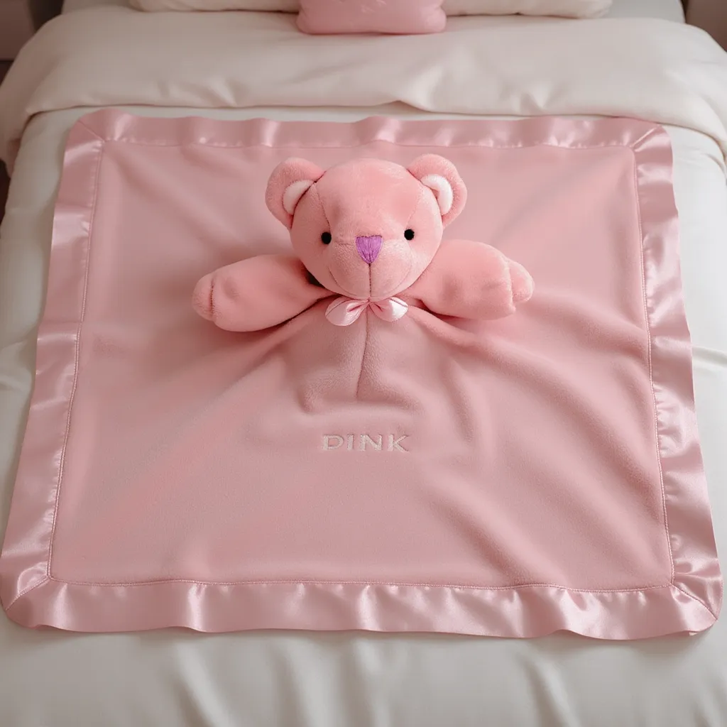 Pink Bear Baby Blanket 3