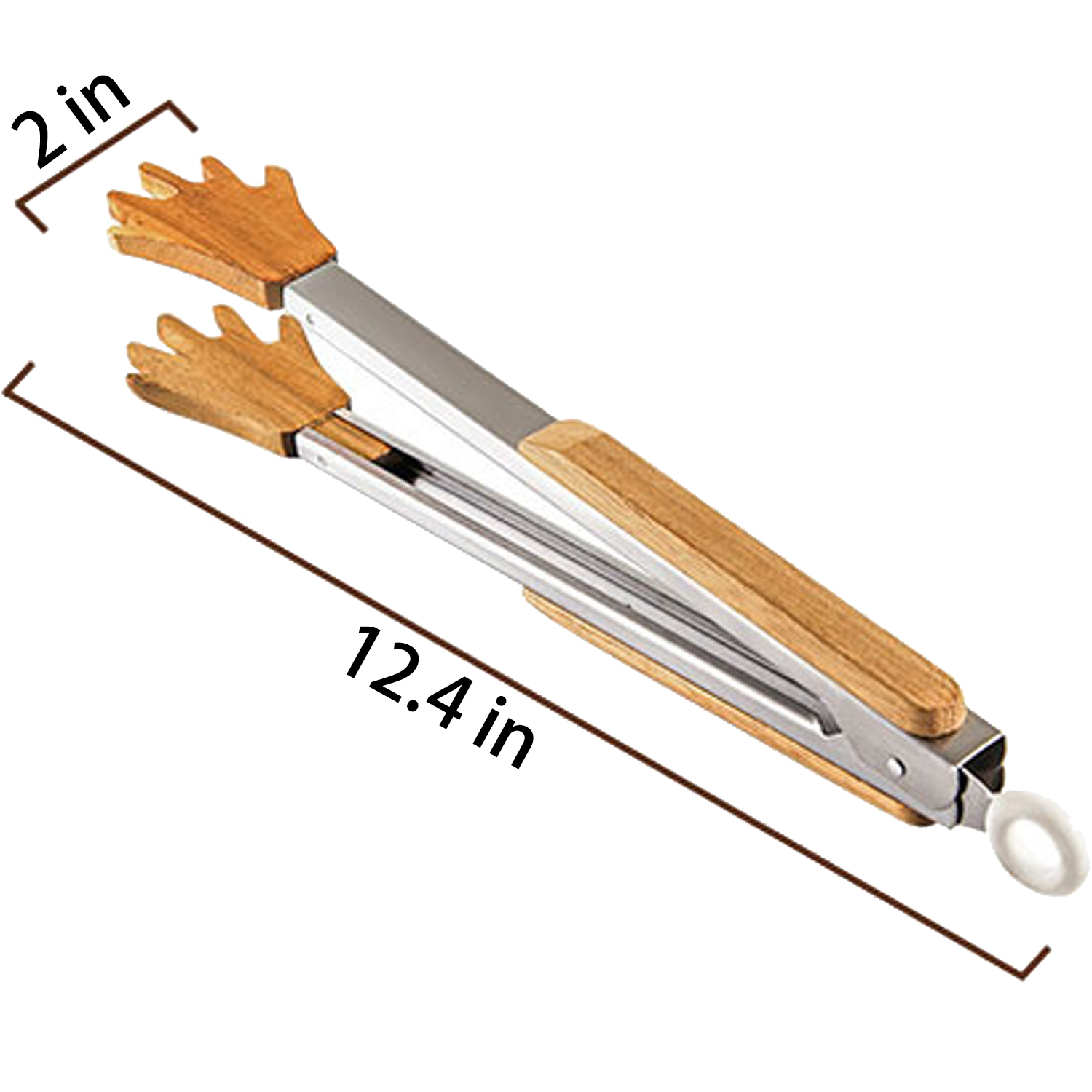 Acacia Wood Kitchen Food Tongs 3