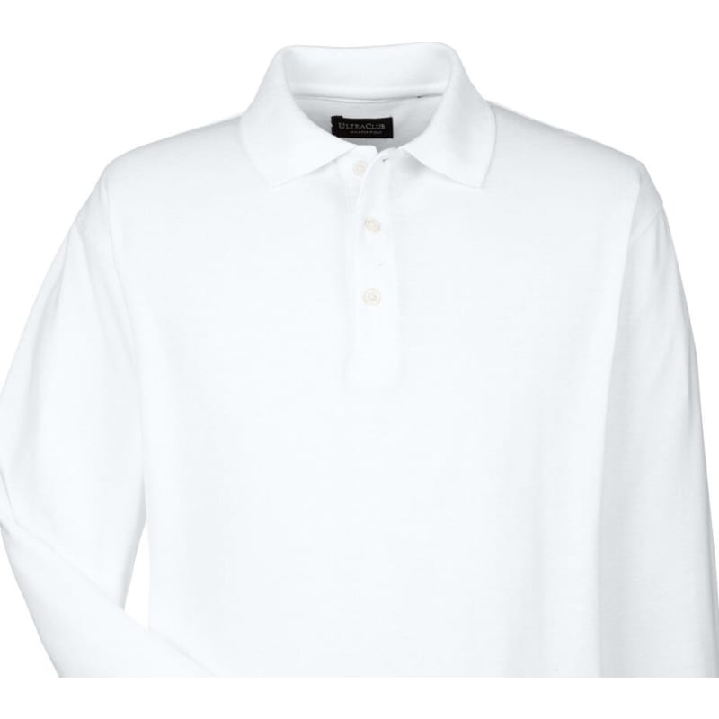UltraClub Adult Long-Sleeve Whisper Piqué Polo 4